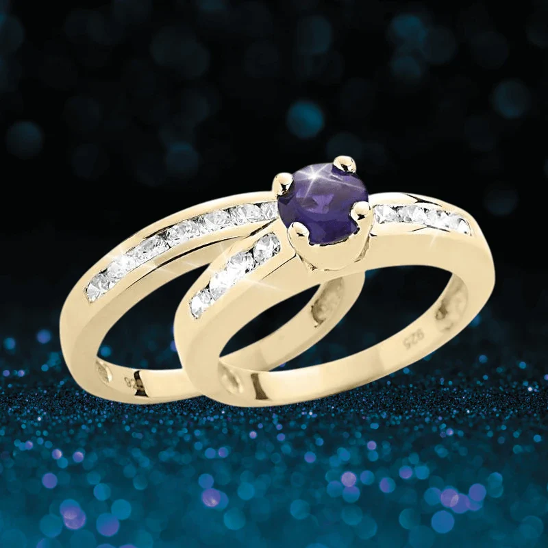 Josephine Amethyst Duo Bridal Ring - Image 2