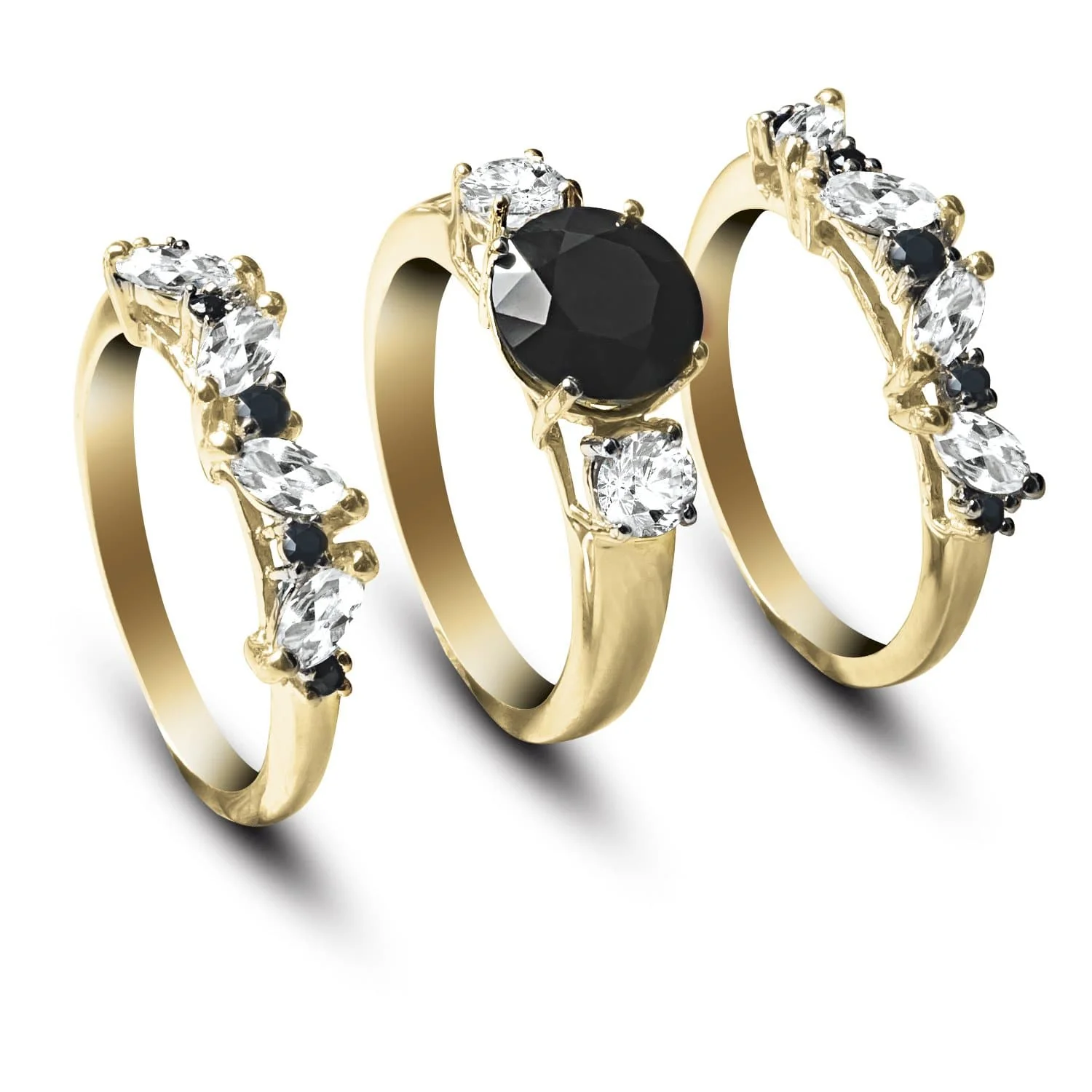 Kate Midnight Sapphire Trio Ring - Image 3