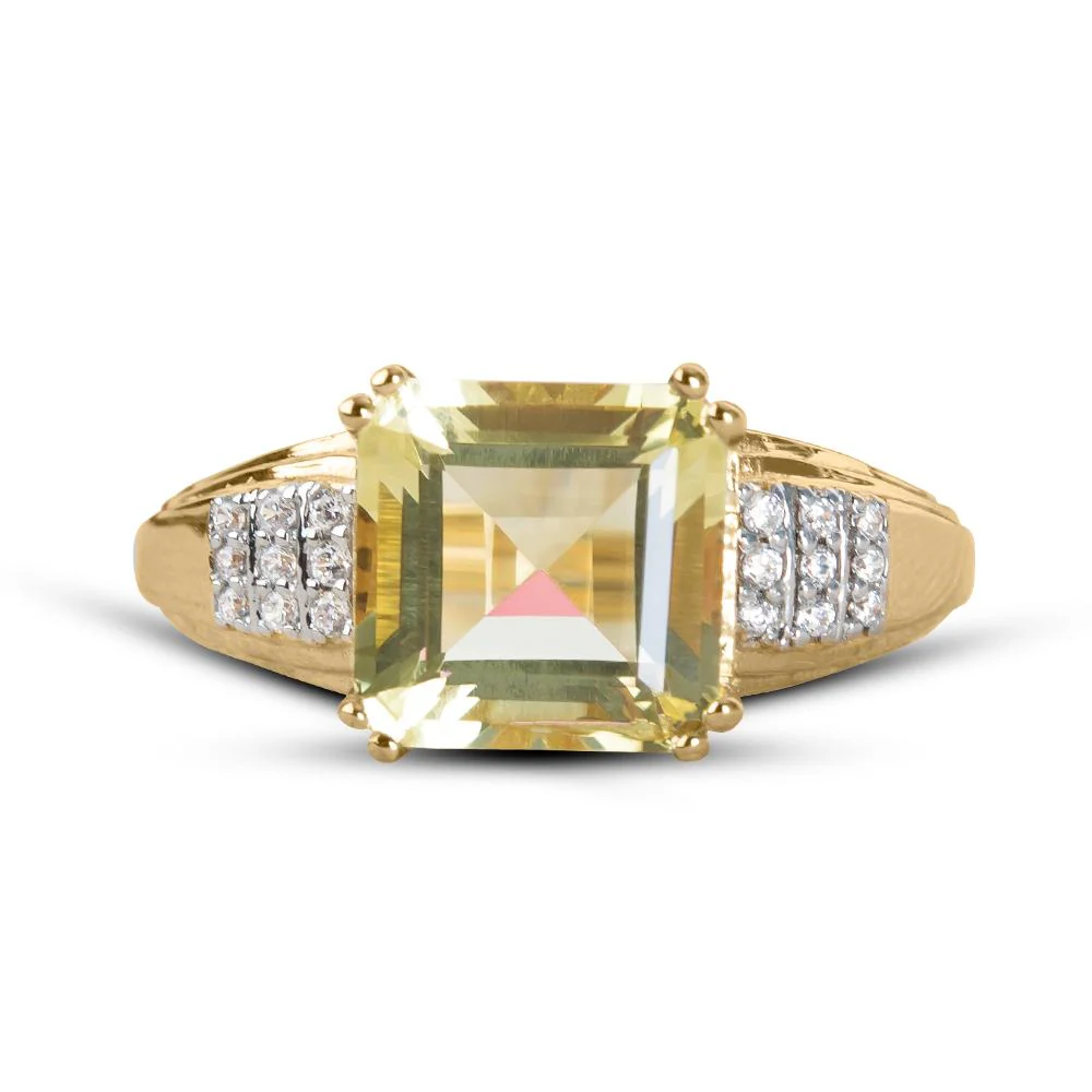 Lemon Quartz Solitaire Ring - Image 3