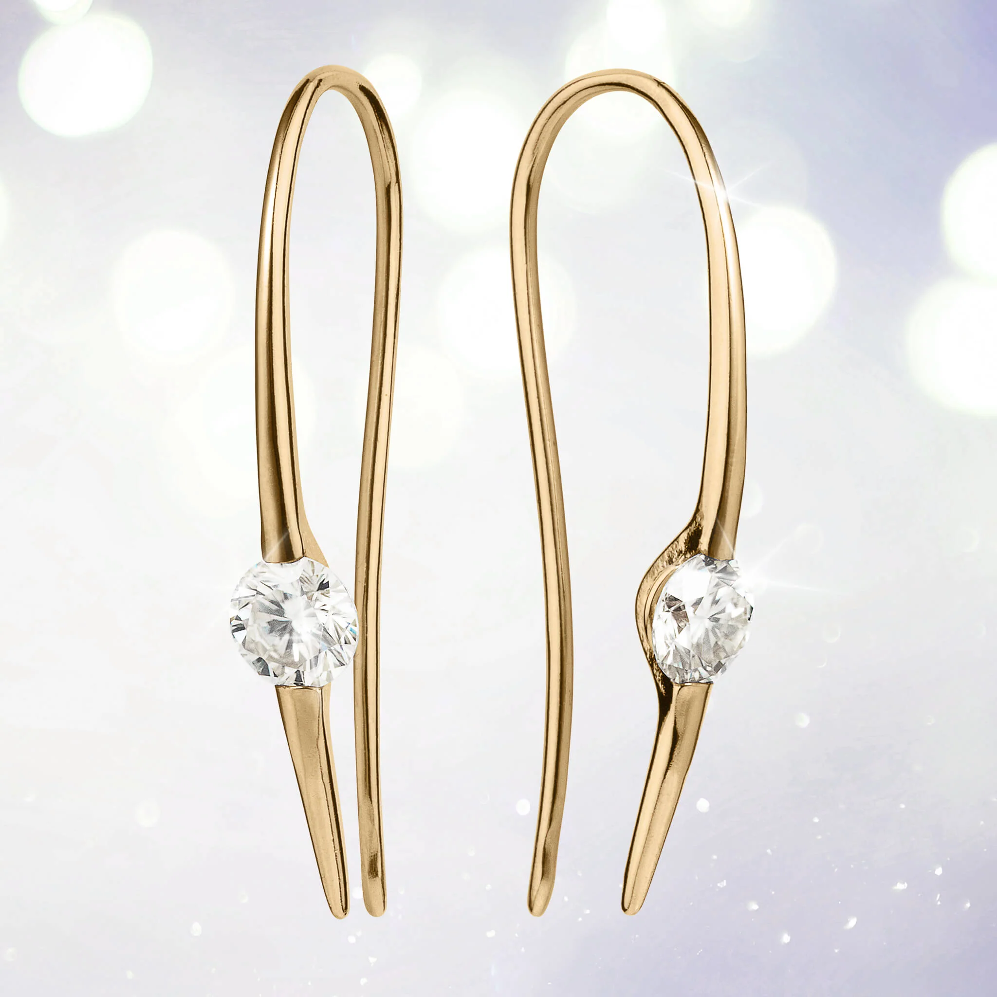 Luminous Moissanite Threader Earrings - Image 2