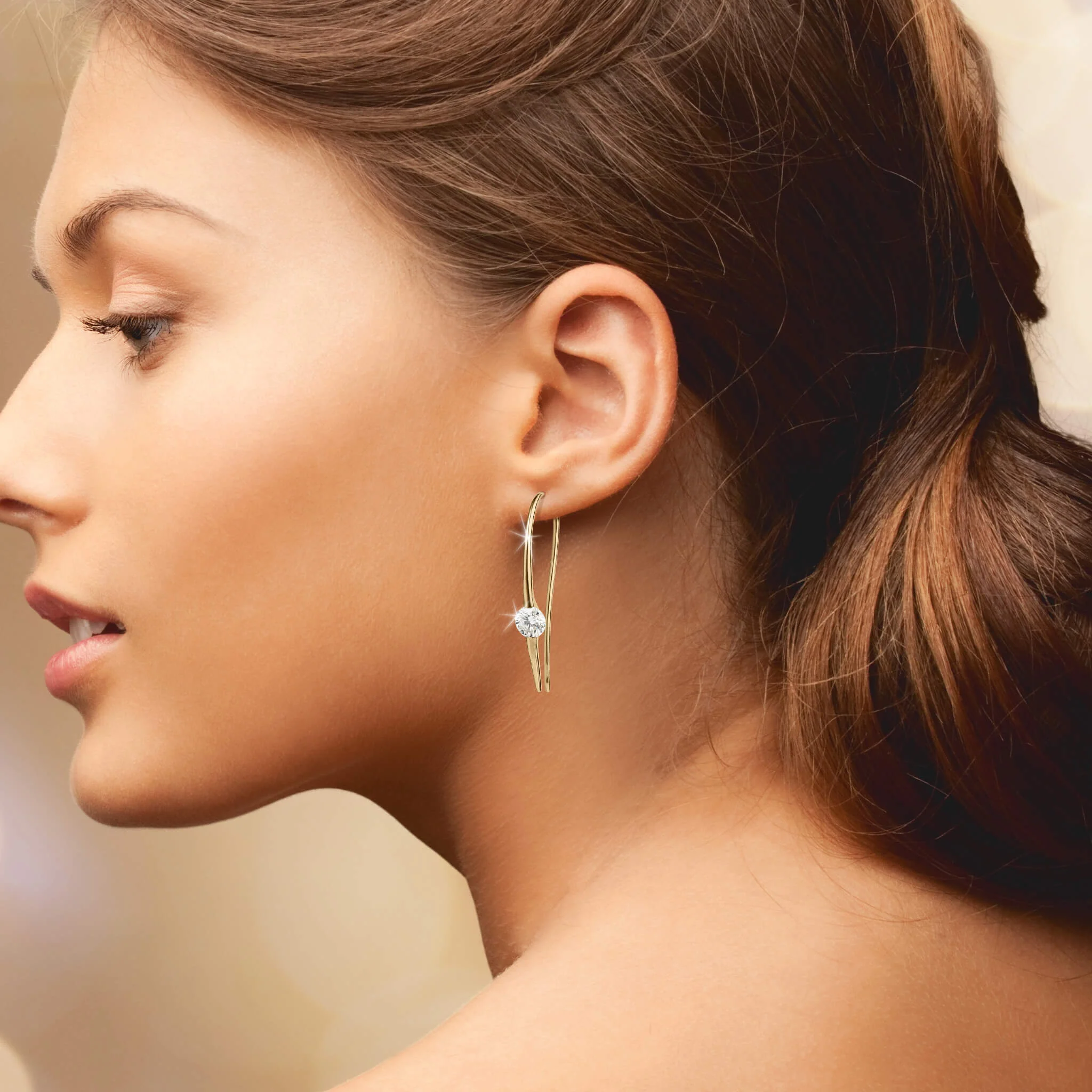Luminous Moissanite Threader Earrings - Image 3