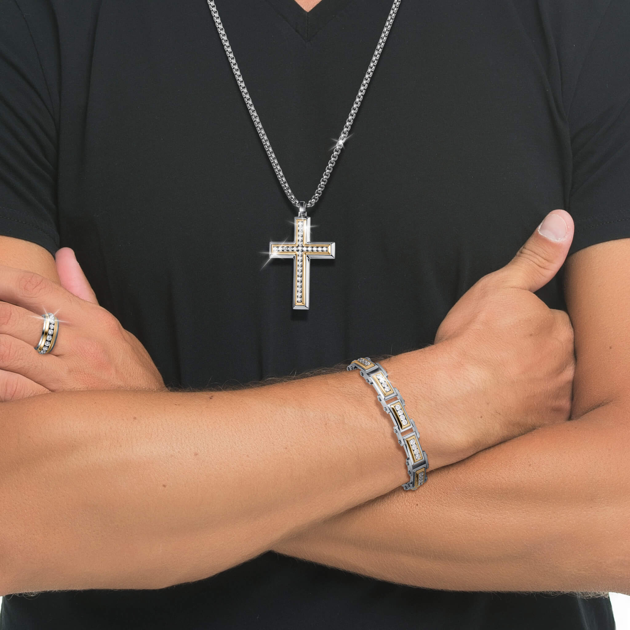 Majestic Trinity Cross Pendant - Image 3