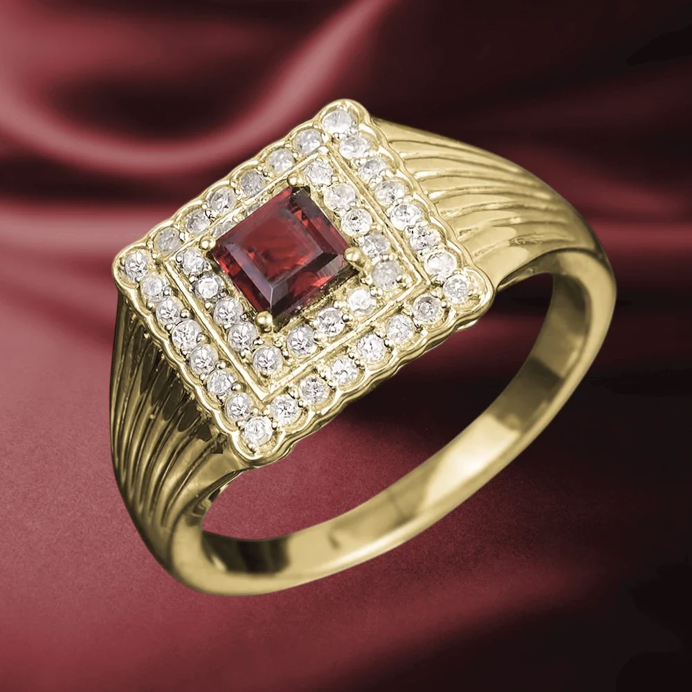 Maximo Diamond & Garnet Men's Ring - Image 2
