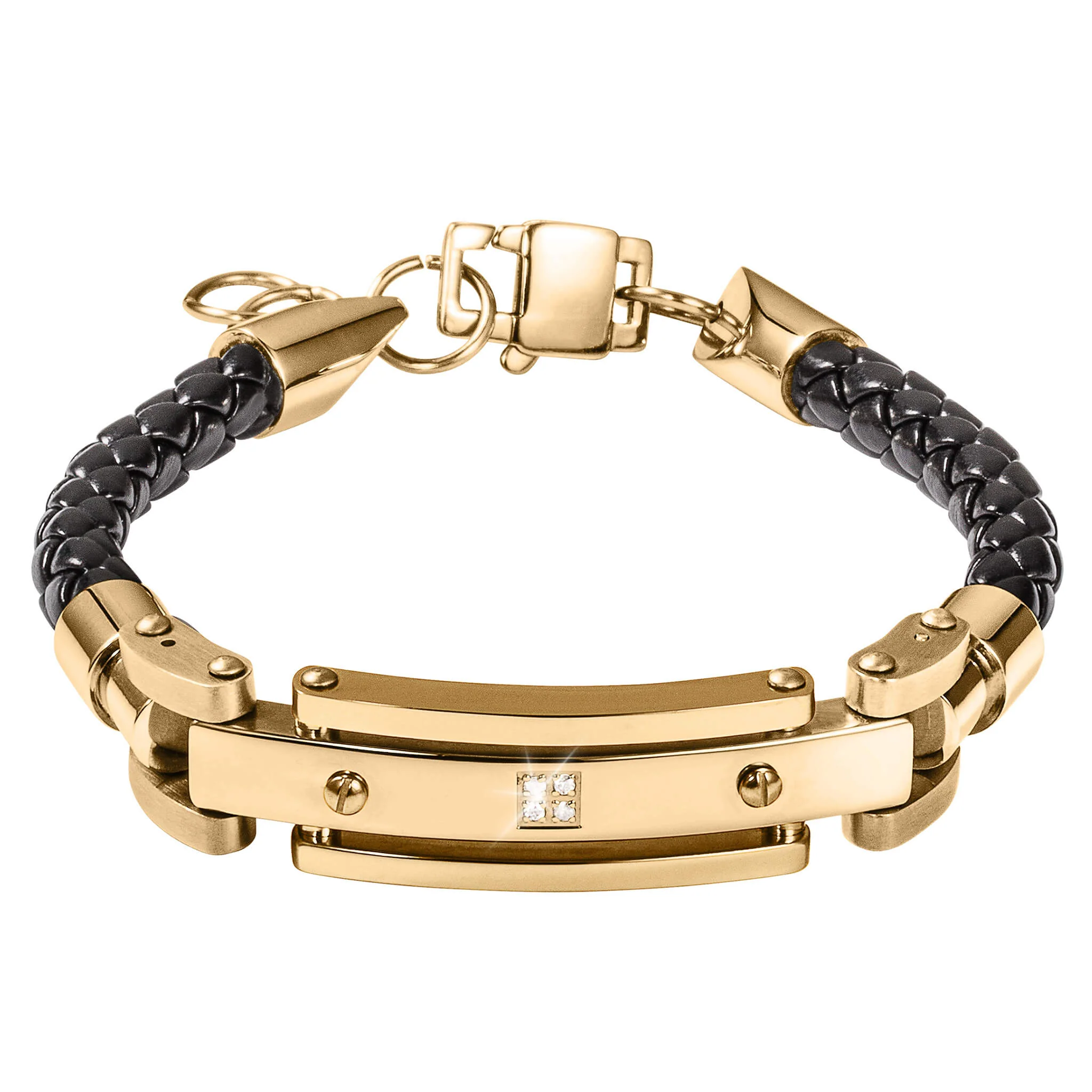 Men's Diamond Leather Bracelet - Image 8