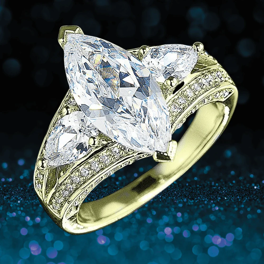 Millionaire Marquise Gold Ring - Image 2