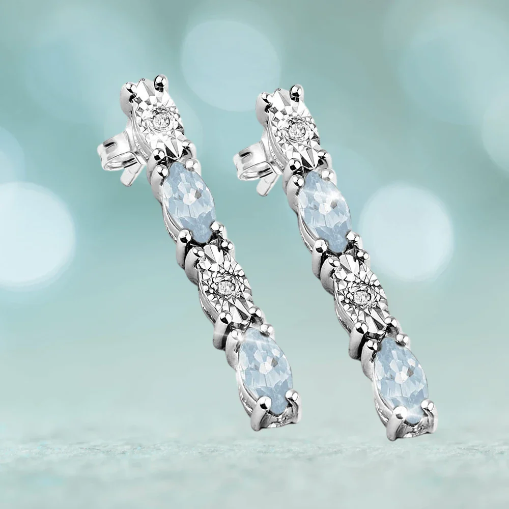 Navette Topaz Earrings - Image 2