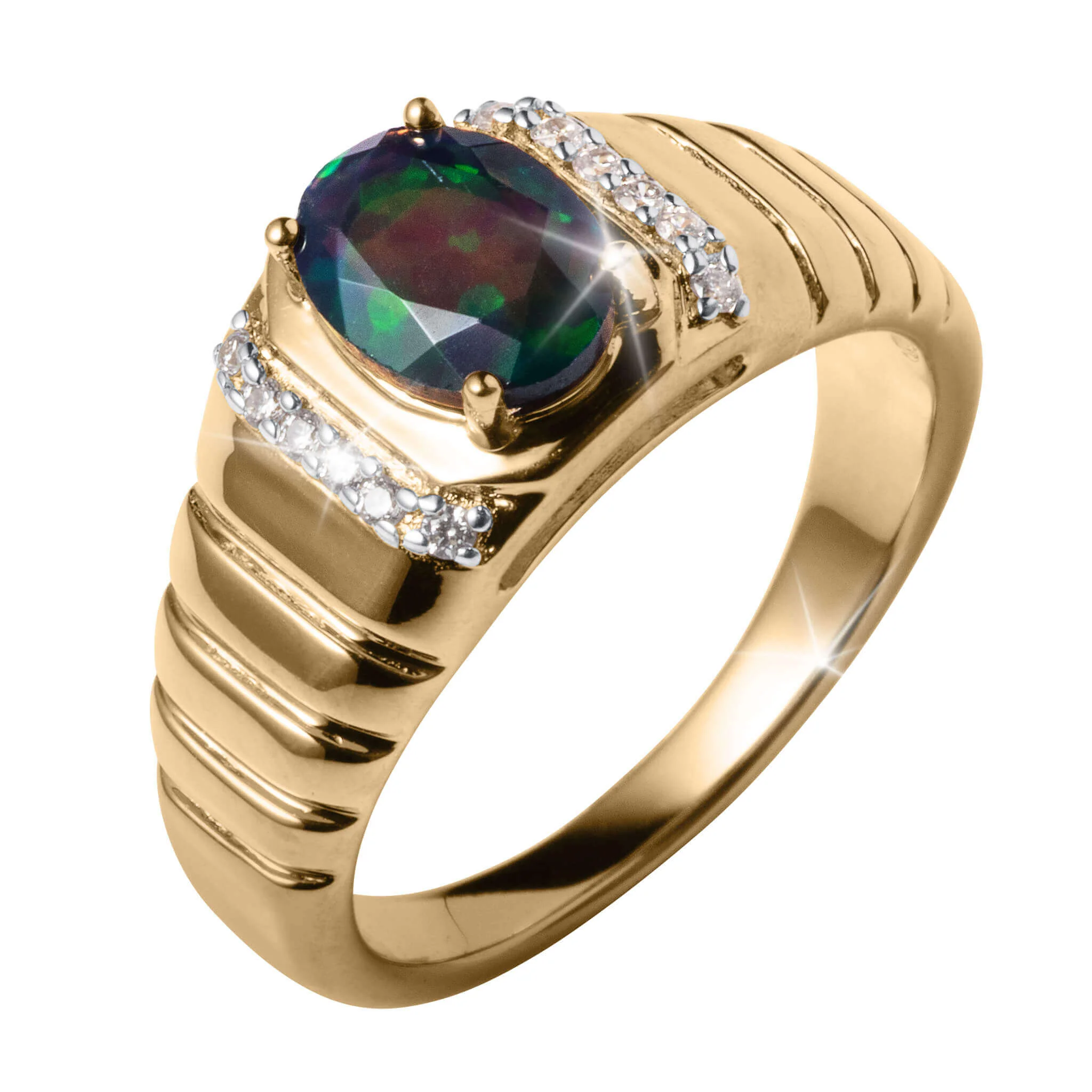 Nebula Black Opal Men's Ring