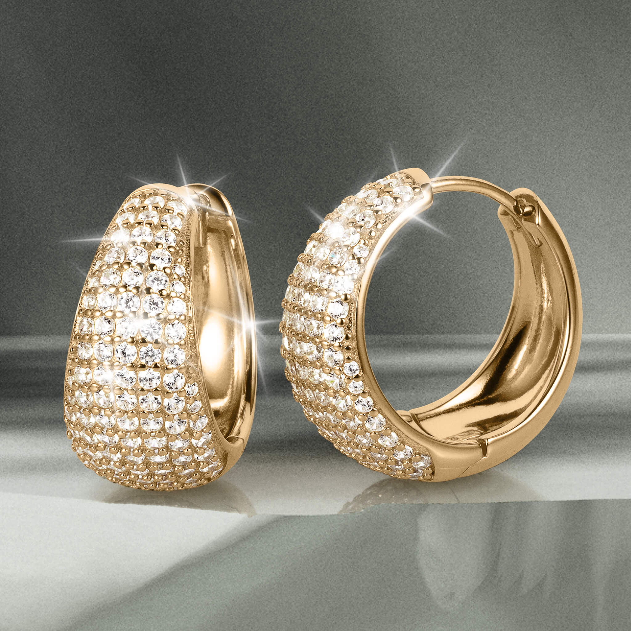Nova Radiance Gold Hoop Earrings - Image 2