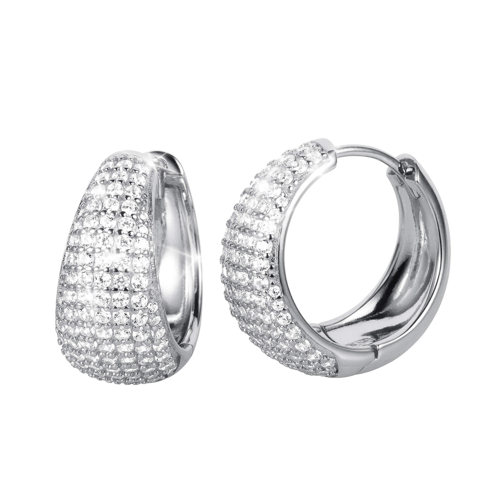 Nova Radiance Silver Hoop Earrings