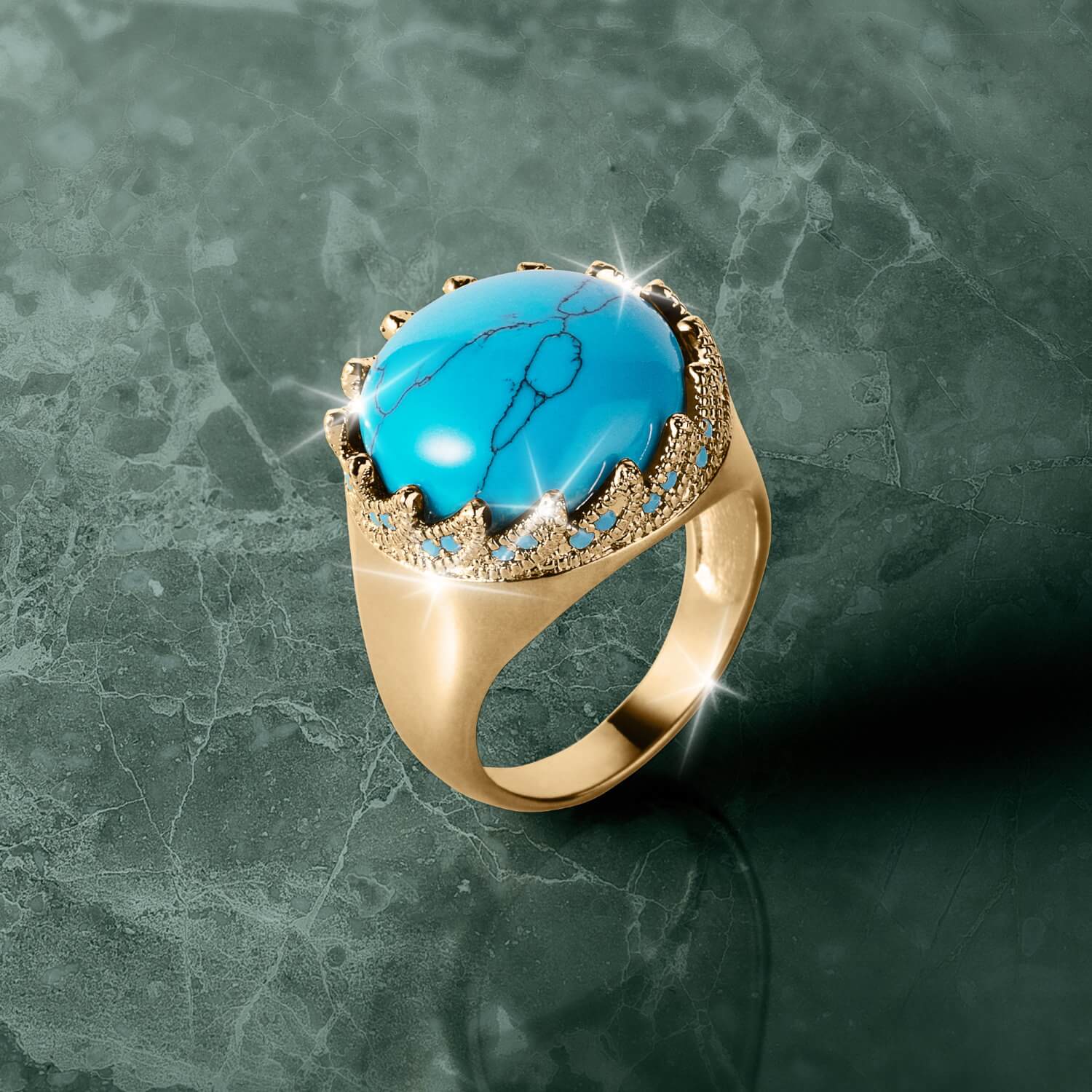 Ocean Turquoise Men's Ring - Image 2