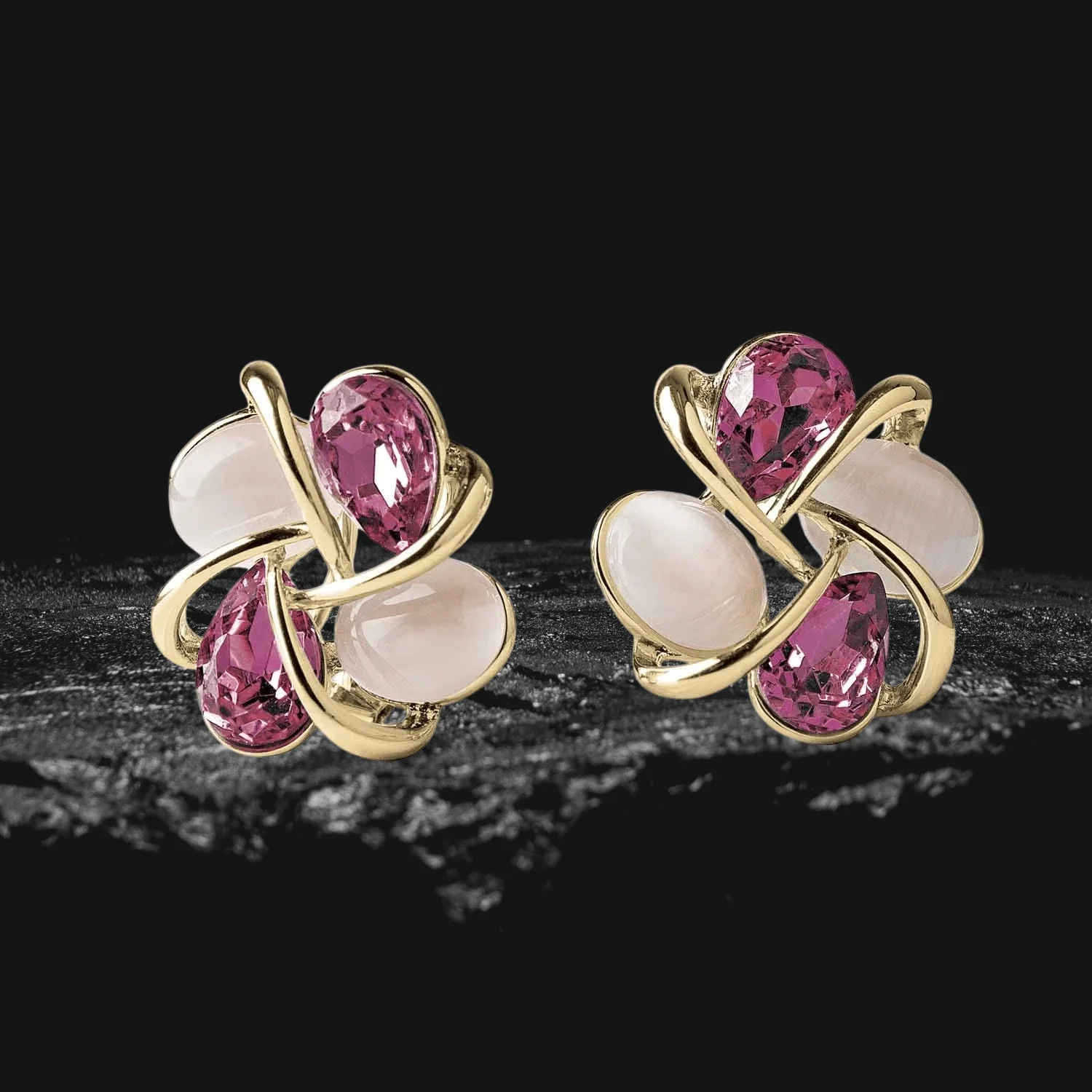 Orbit Swirl Earrings Gold - Image 2