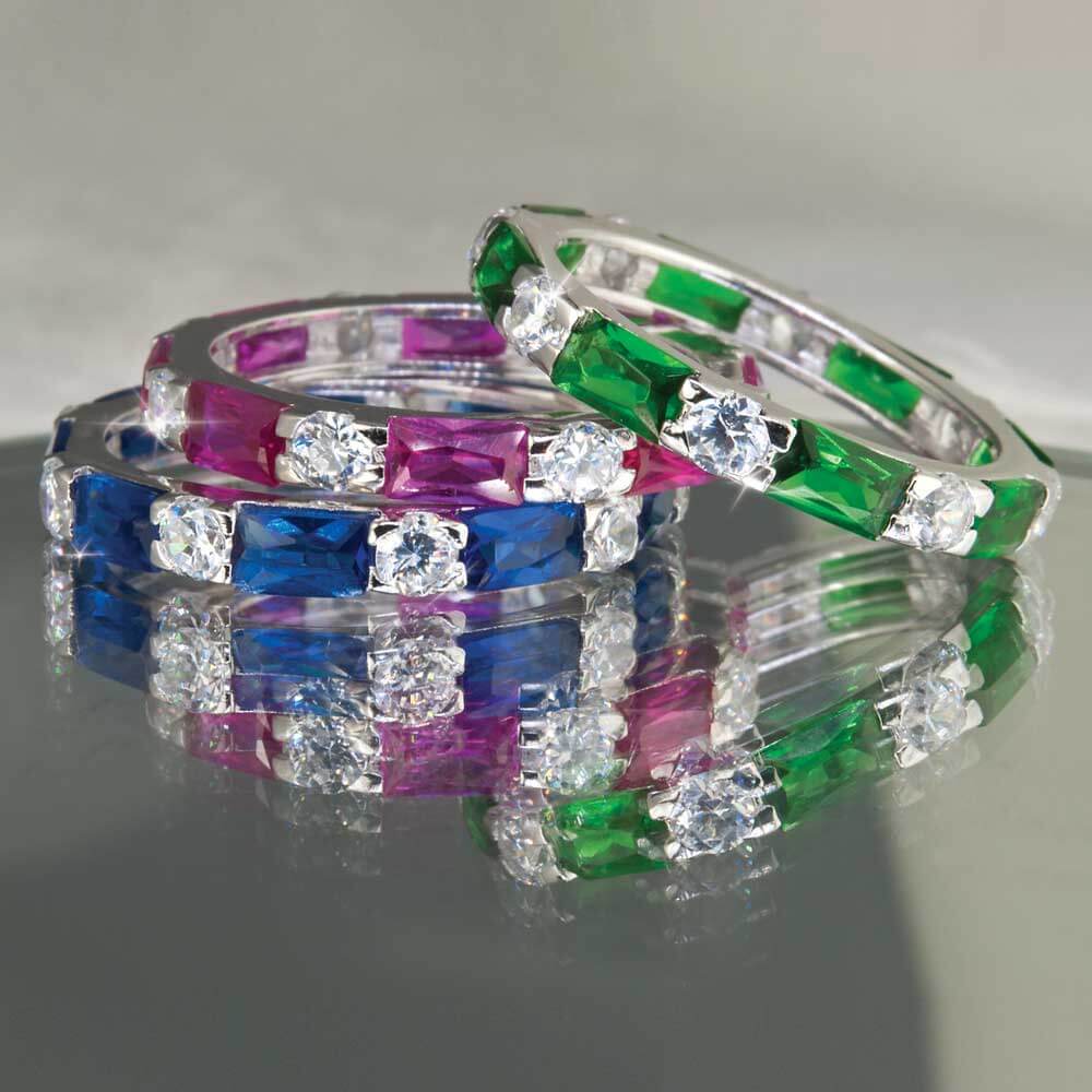 Palm Beach Stacker Rings Blue - Image 2