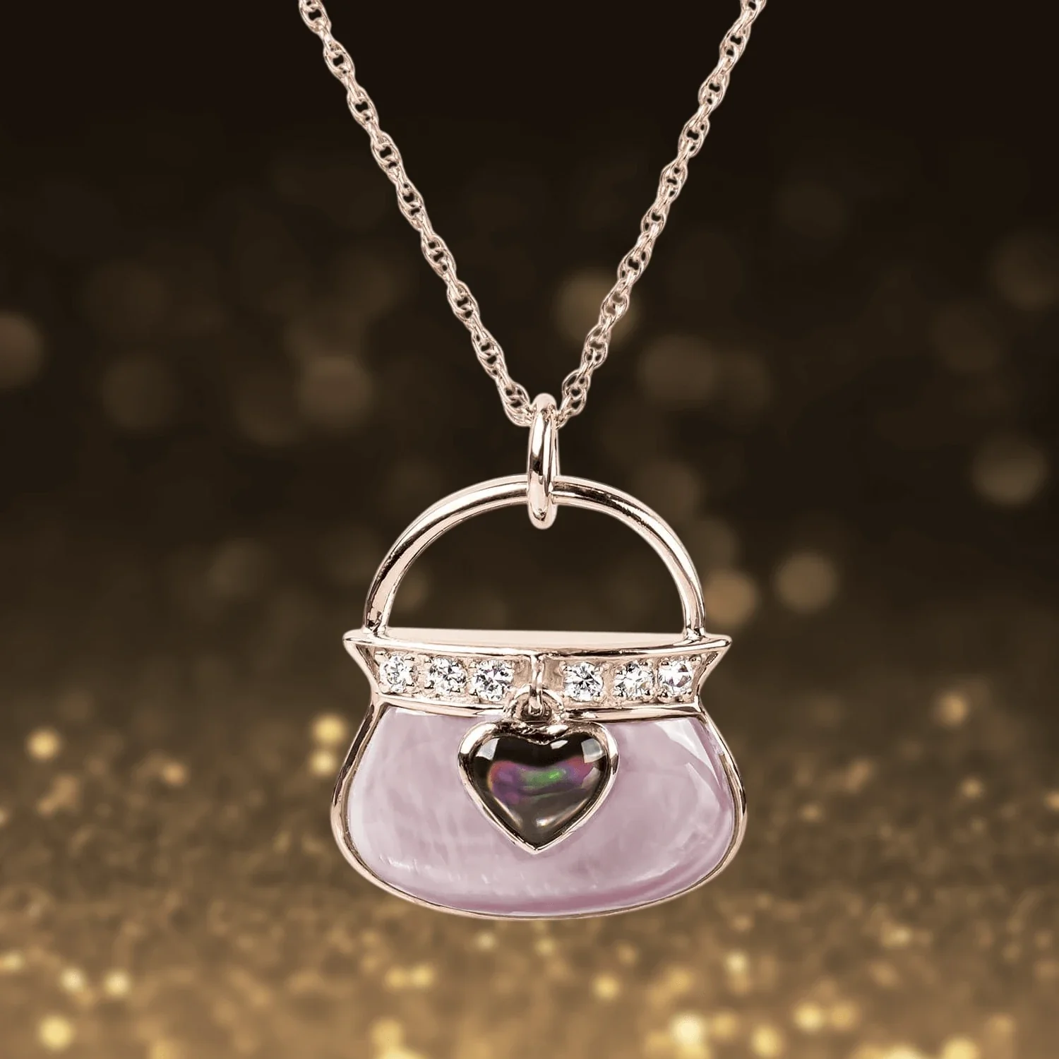 Panache Mother Of Pearl Handbag Rose Gold - Image 2