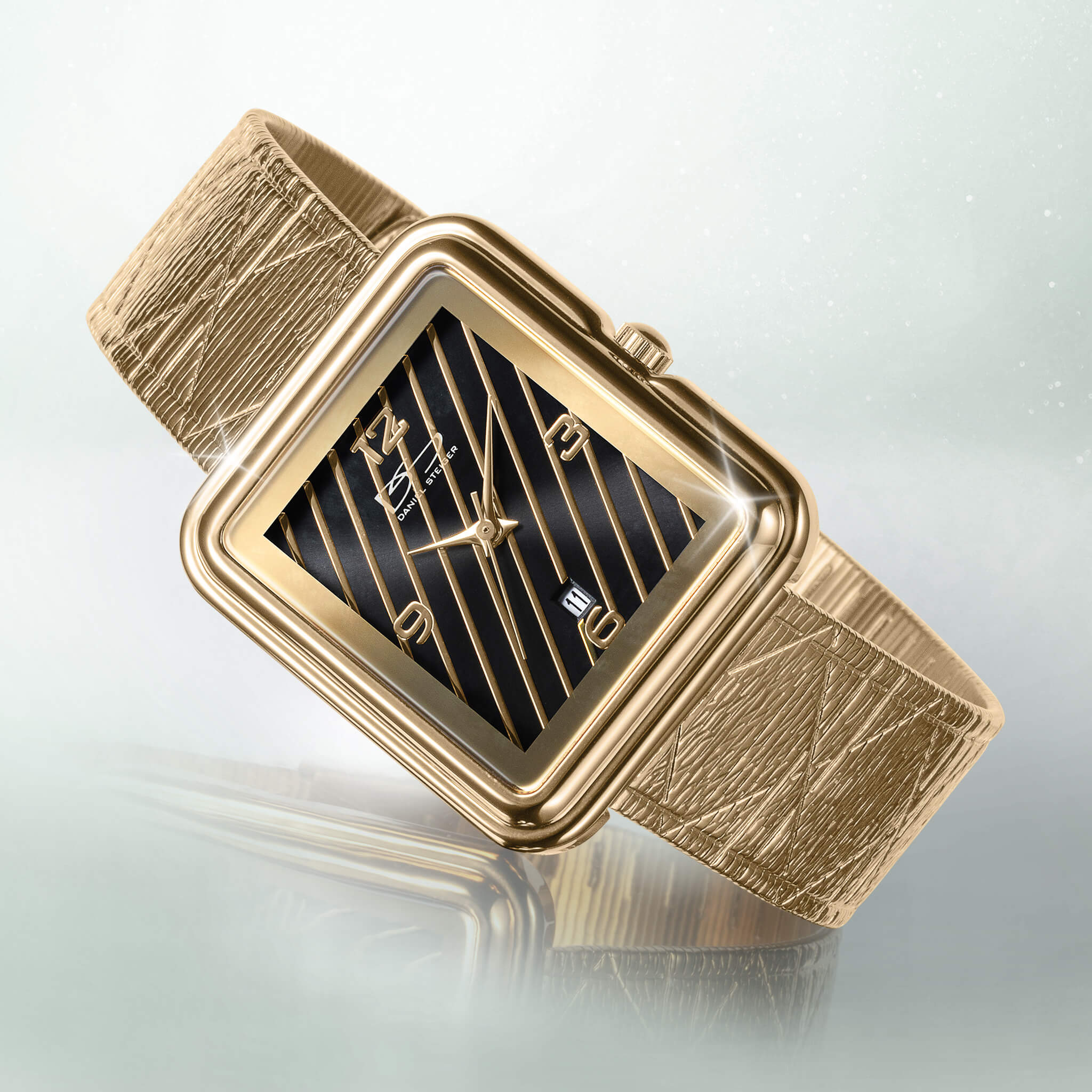 Parisian Mesh Gold Ladies Watch - Image 2