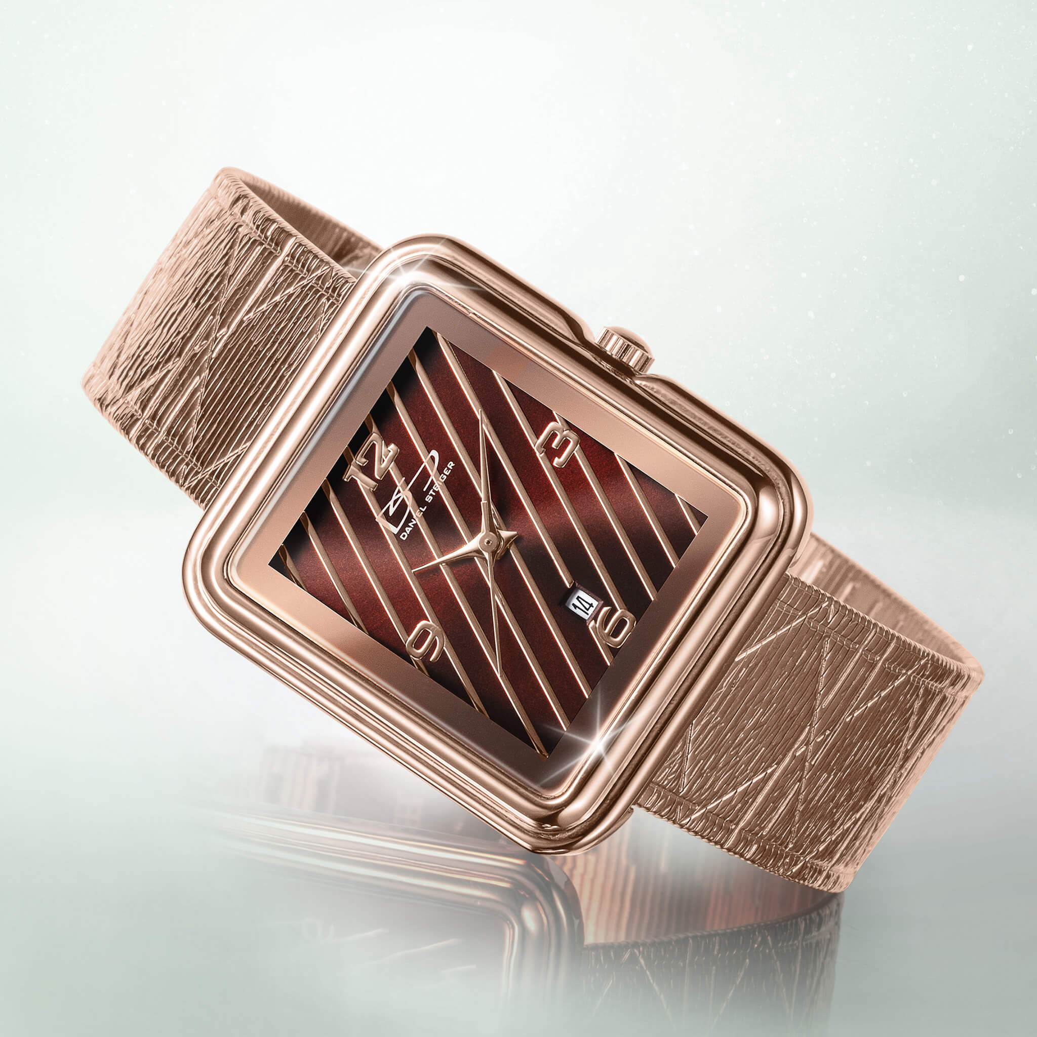 Parisian Mesh Rose Gold Ladies Watch - Image 2