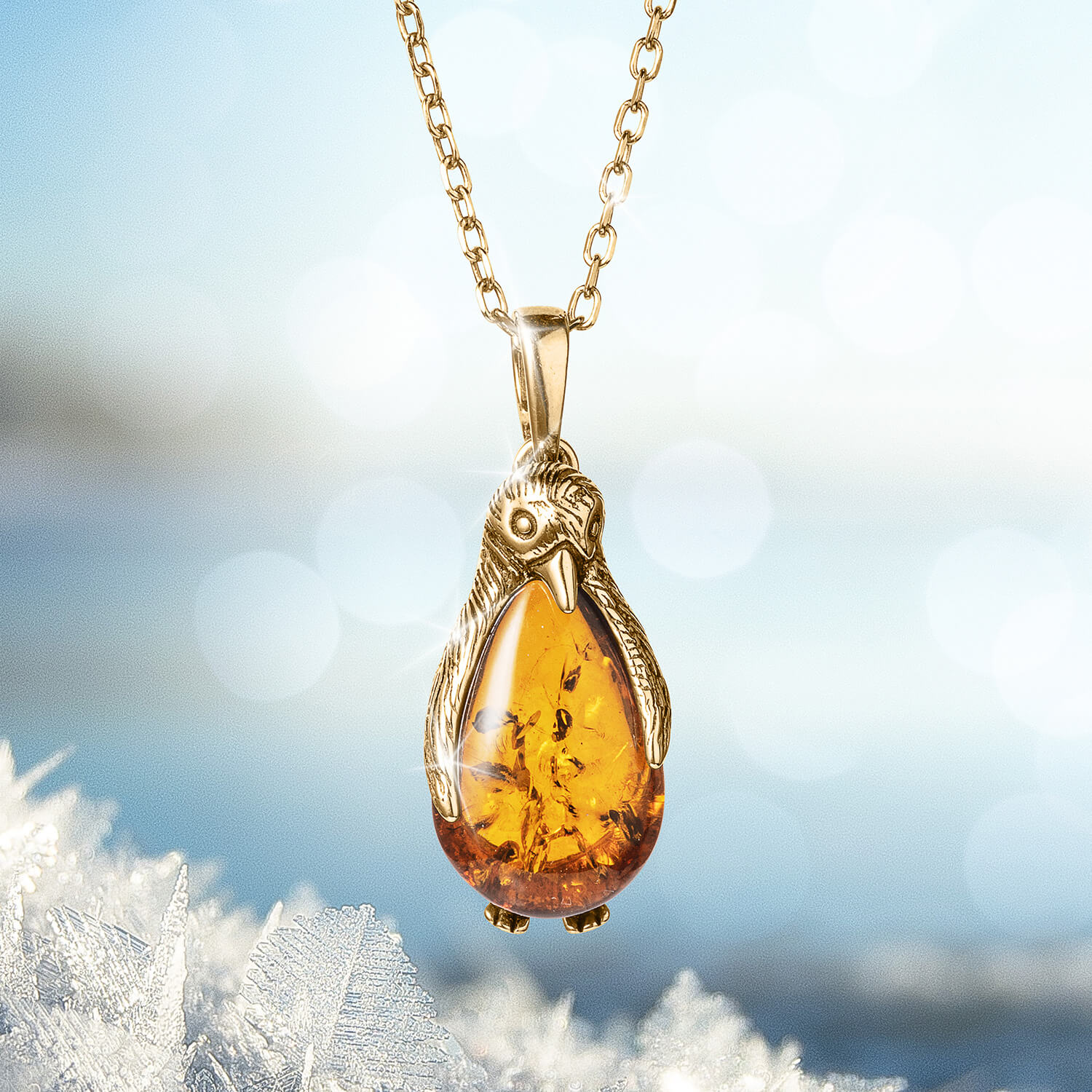 Penguin Baltic Amber Pendant - Image 2