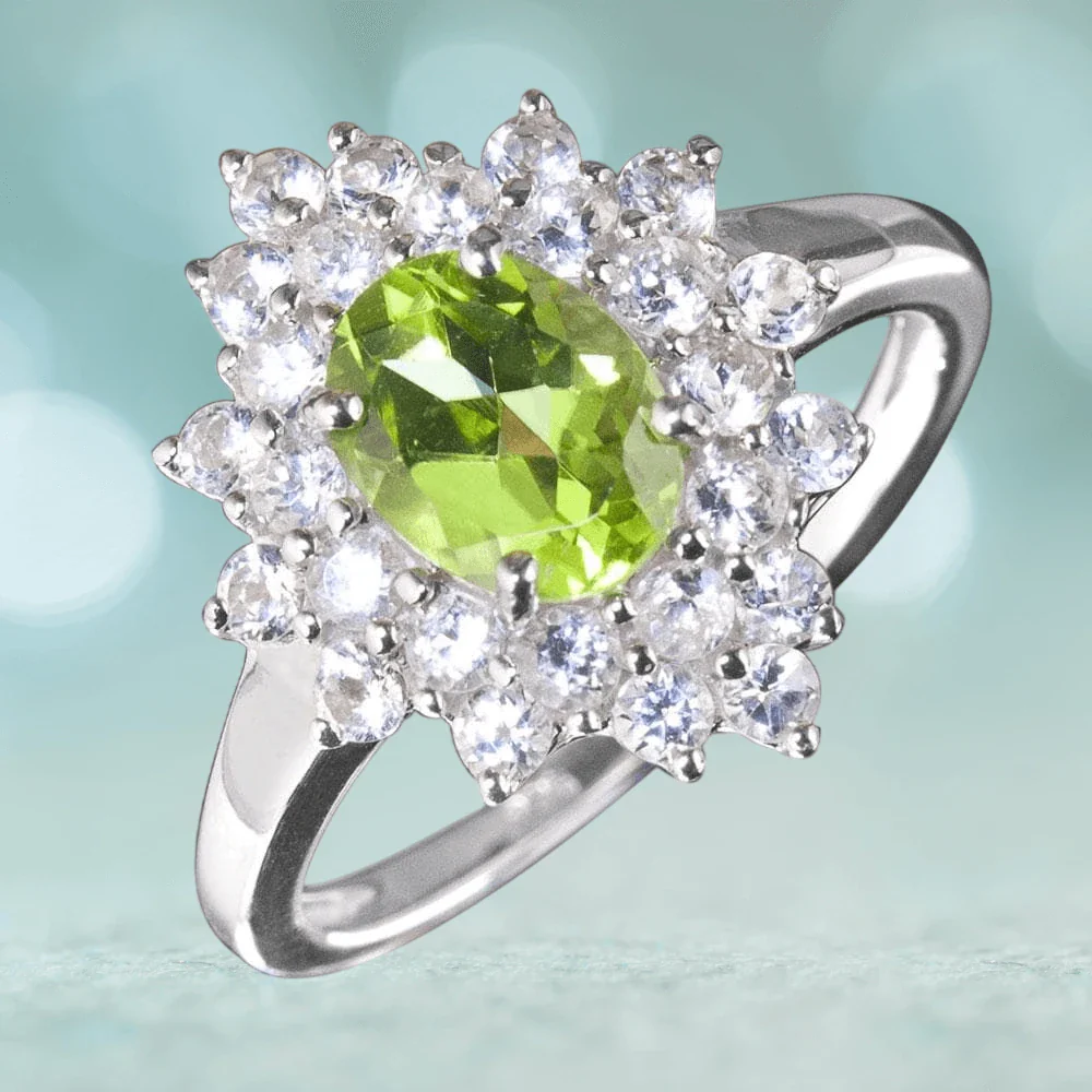 Peridot Cluster Ring - Image 2