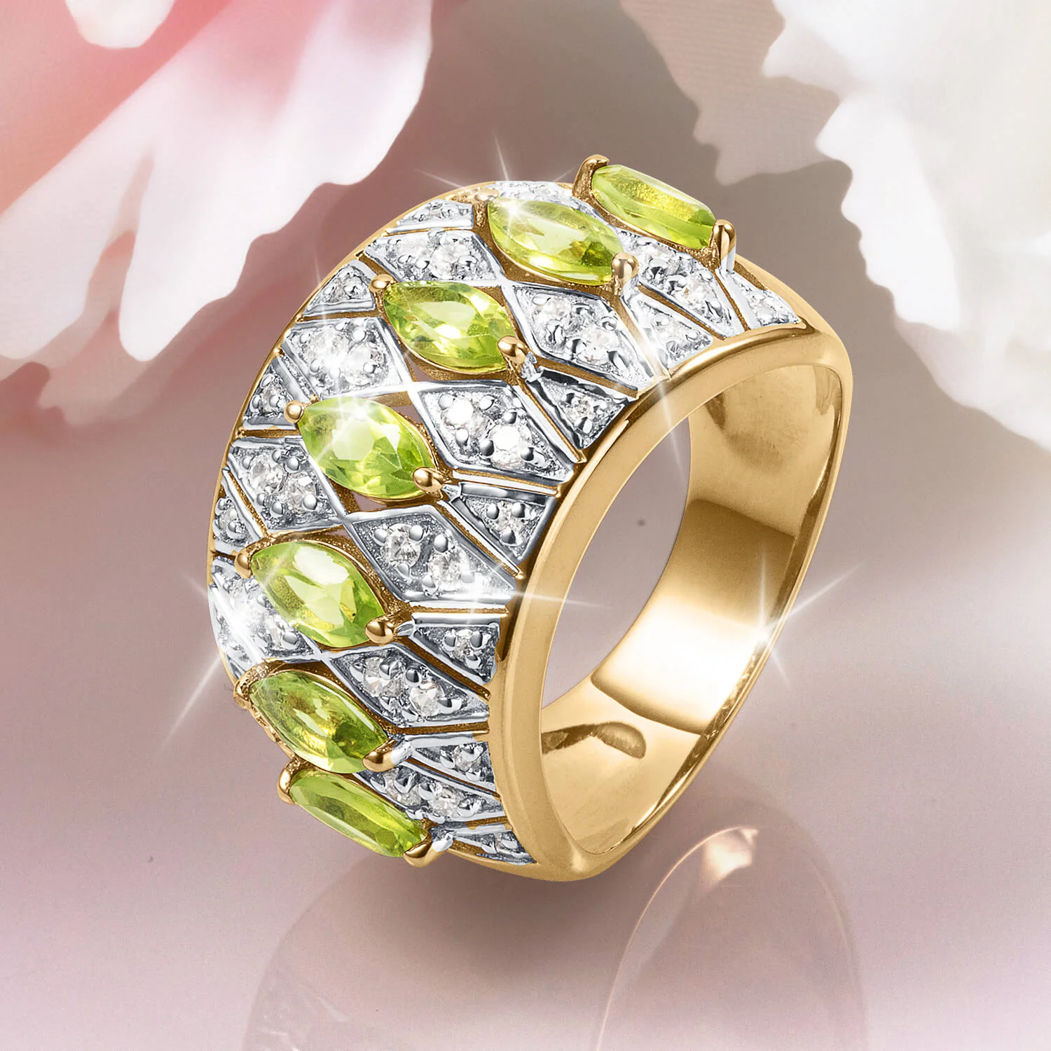 Peridot Marquee Ladies Ring - Image 2