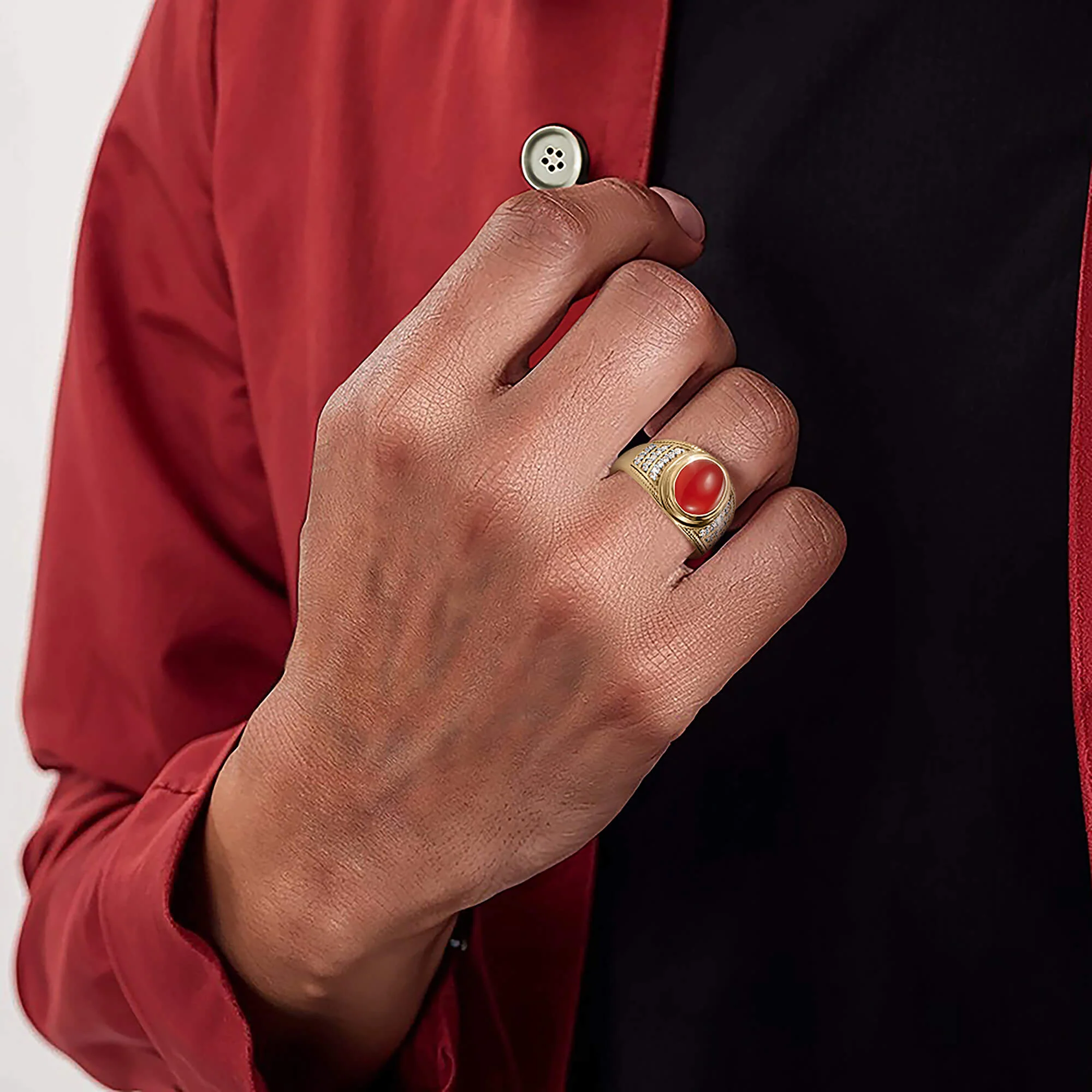Pharoah Fire Carnelian Men’s Ring - Image 3