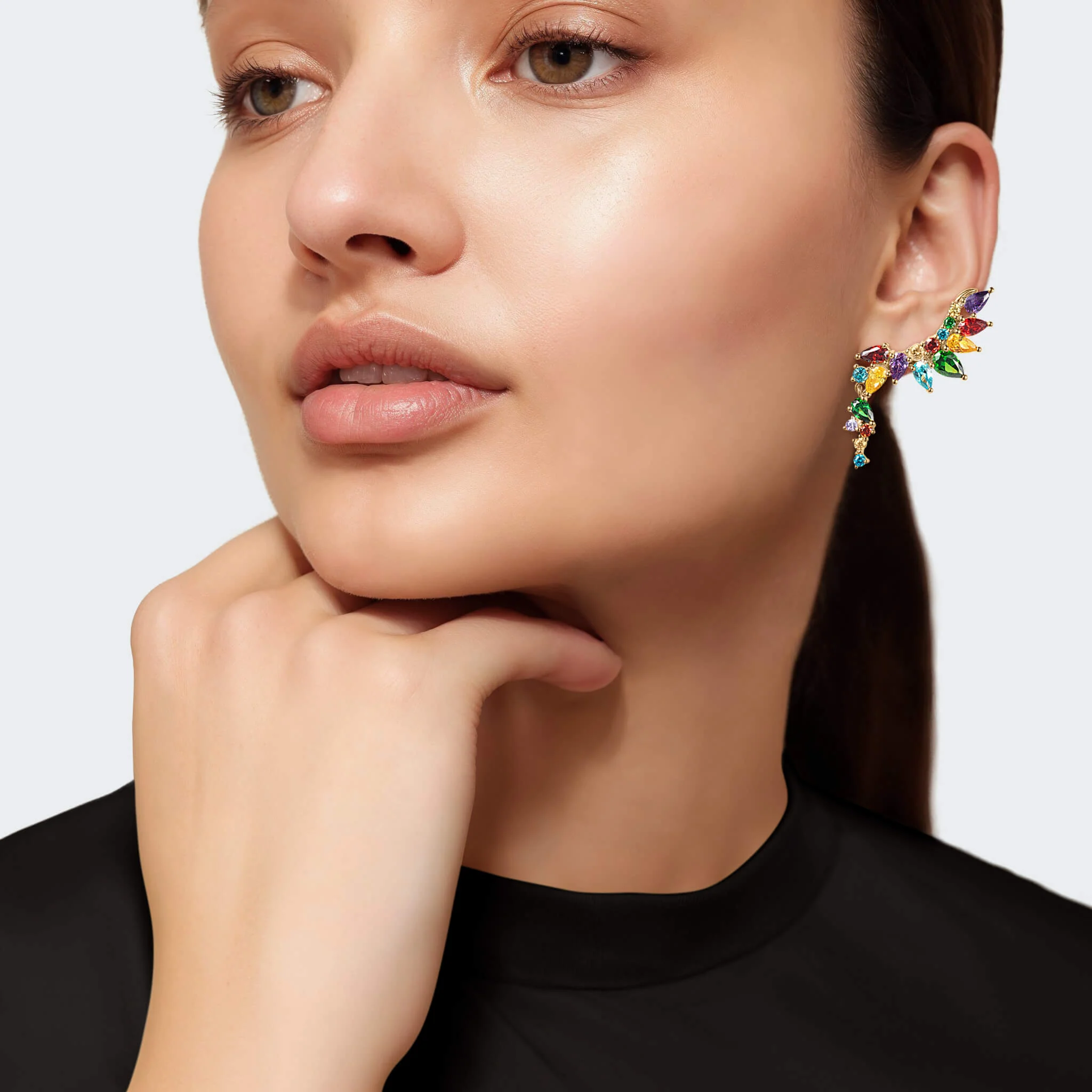 Prismatic Cascade Climber Earrings - Image 3