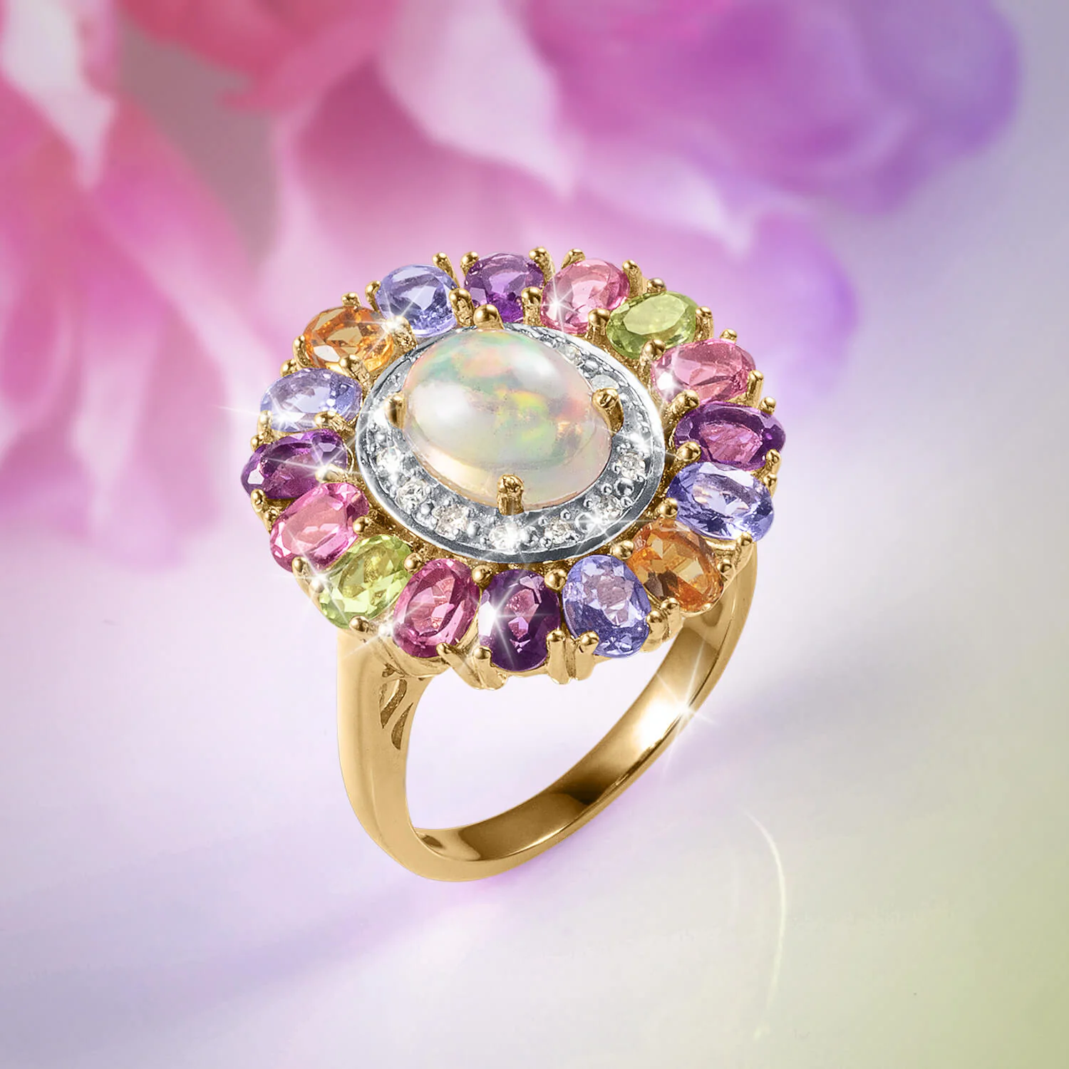 Rainbow Opal Ladies Ring - Image 2
