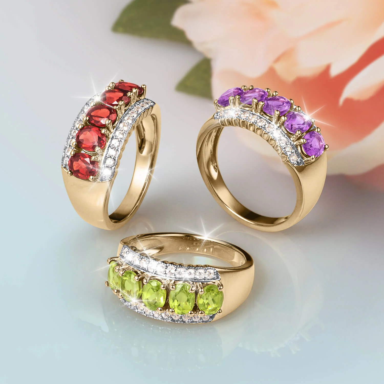 Romantica Rainbow Peridot Ladies Ring - Image 2