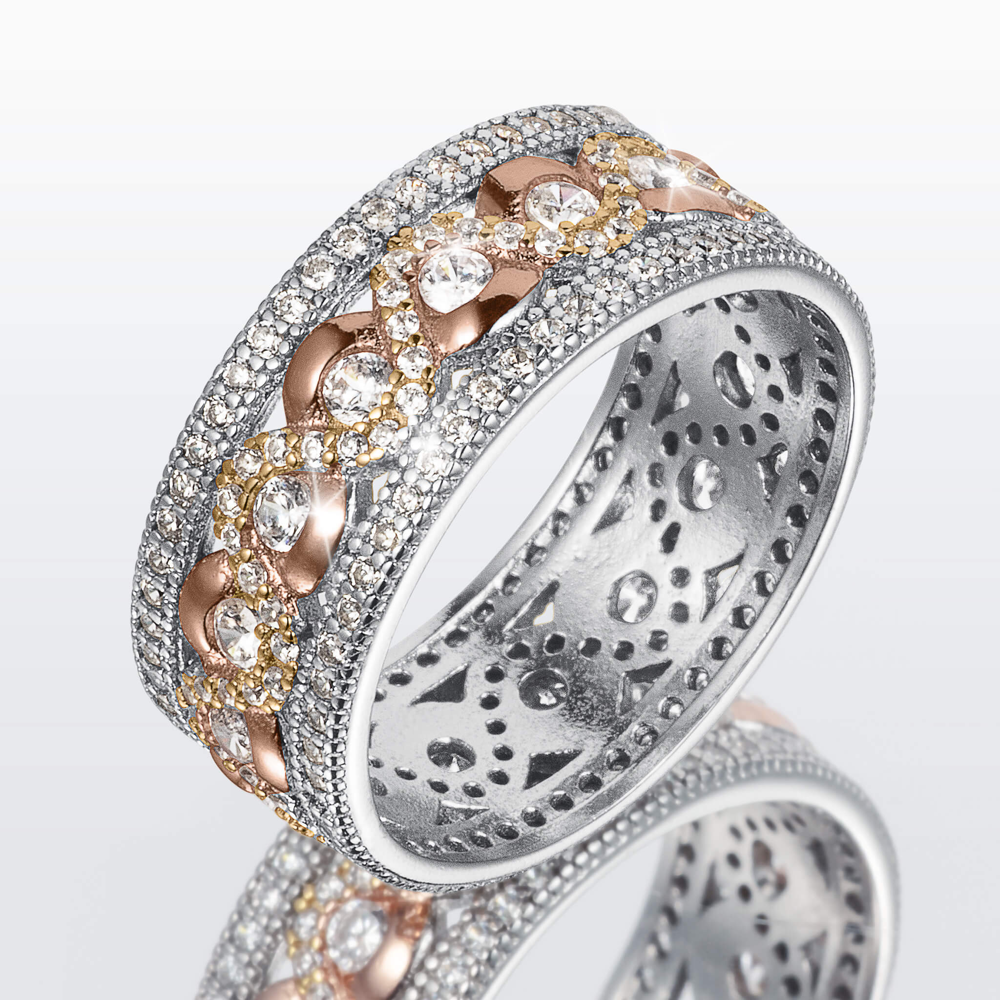 Rose Radiance Bridal Ring Set - Image 5