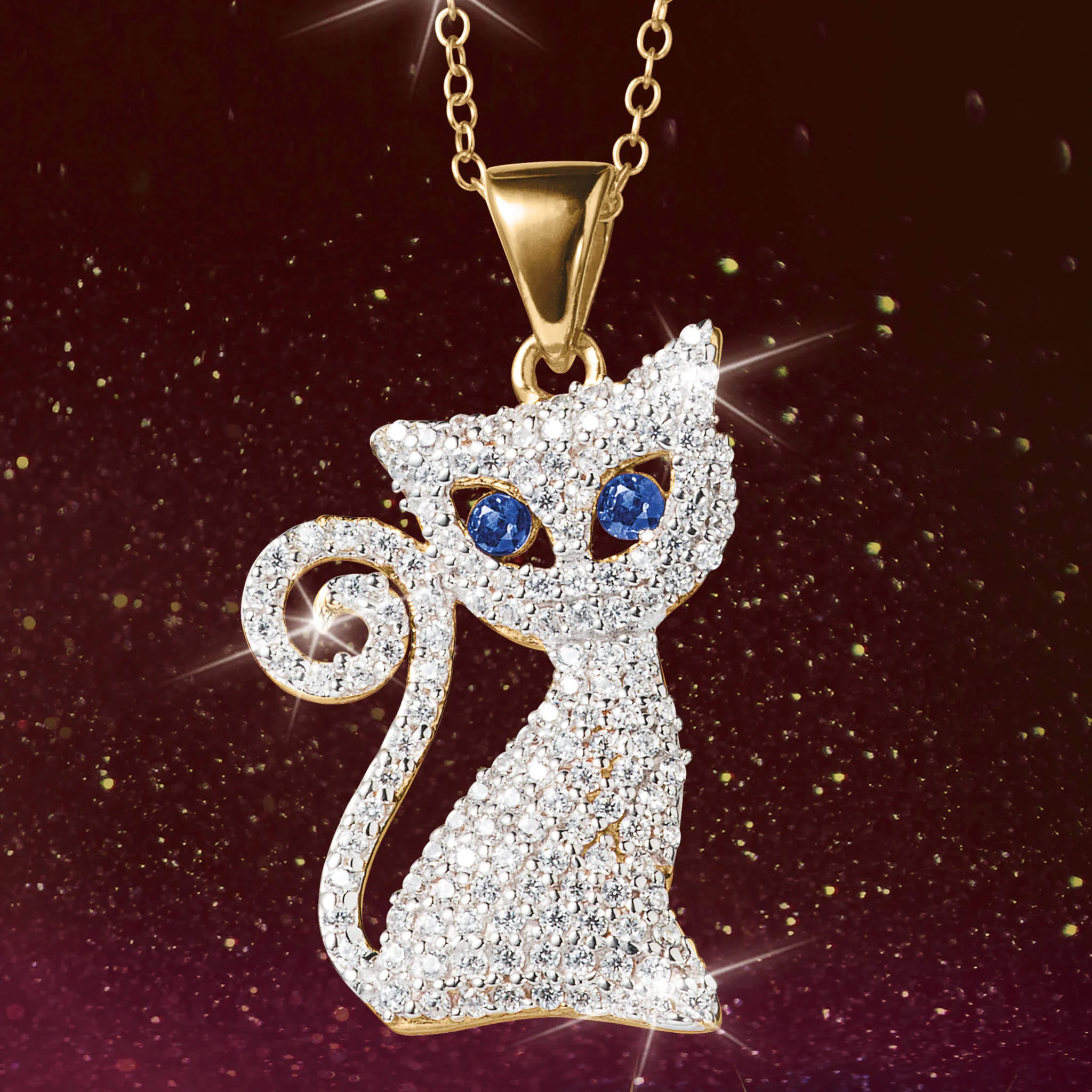 Sapphire Alley Cat Pendant - Image 2