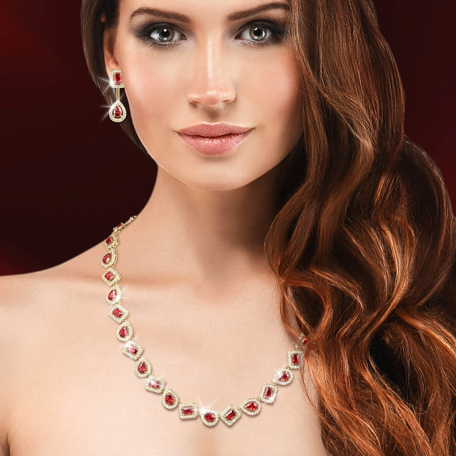 Scarlet Opulence Earrings - Image 2