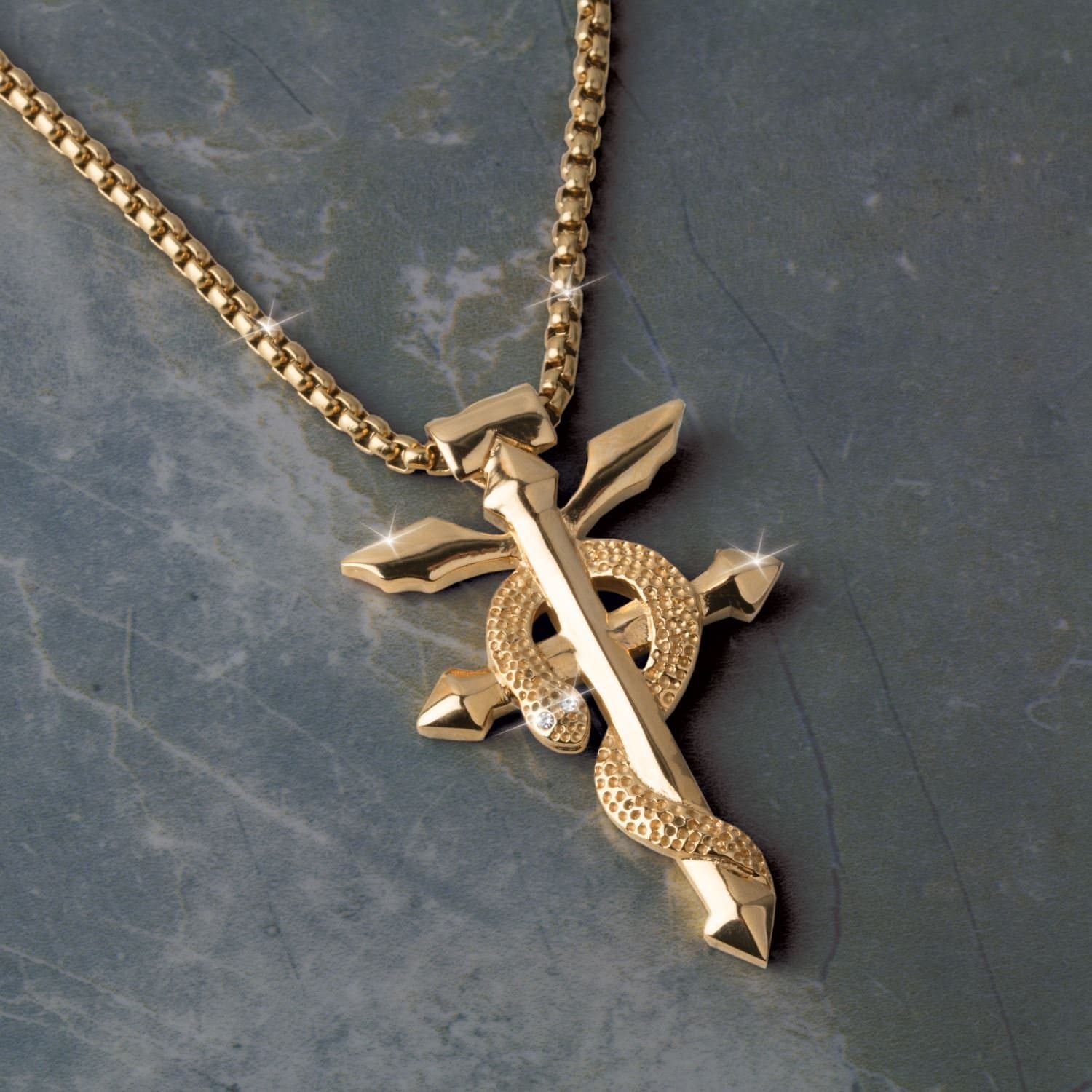 Serpentine Cross Pendant - Image 2