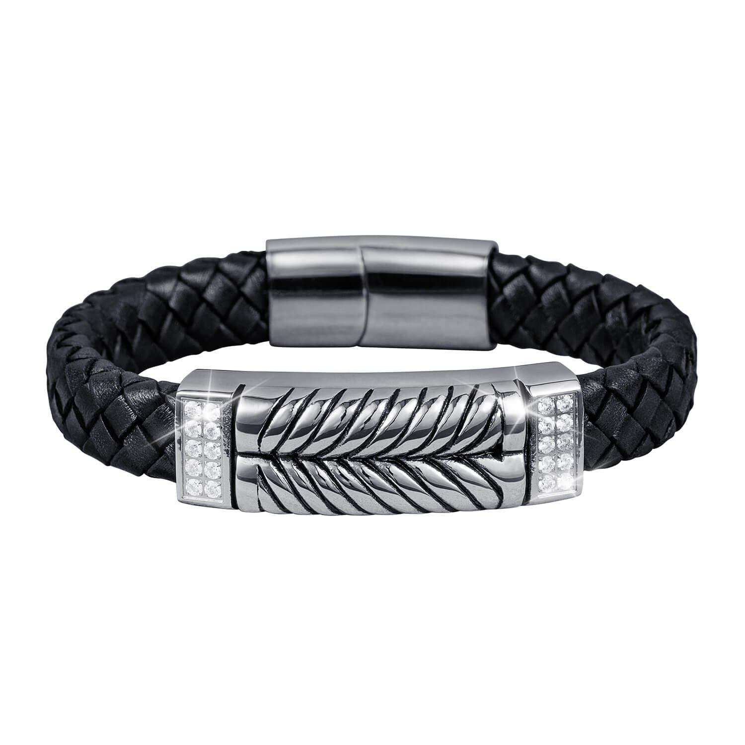 Skyline Leather Steel Bracelet
