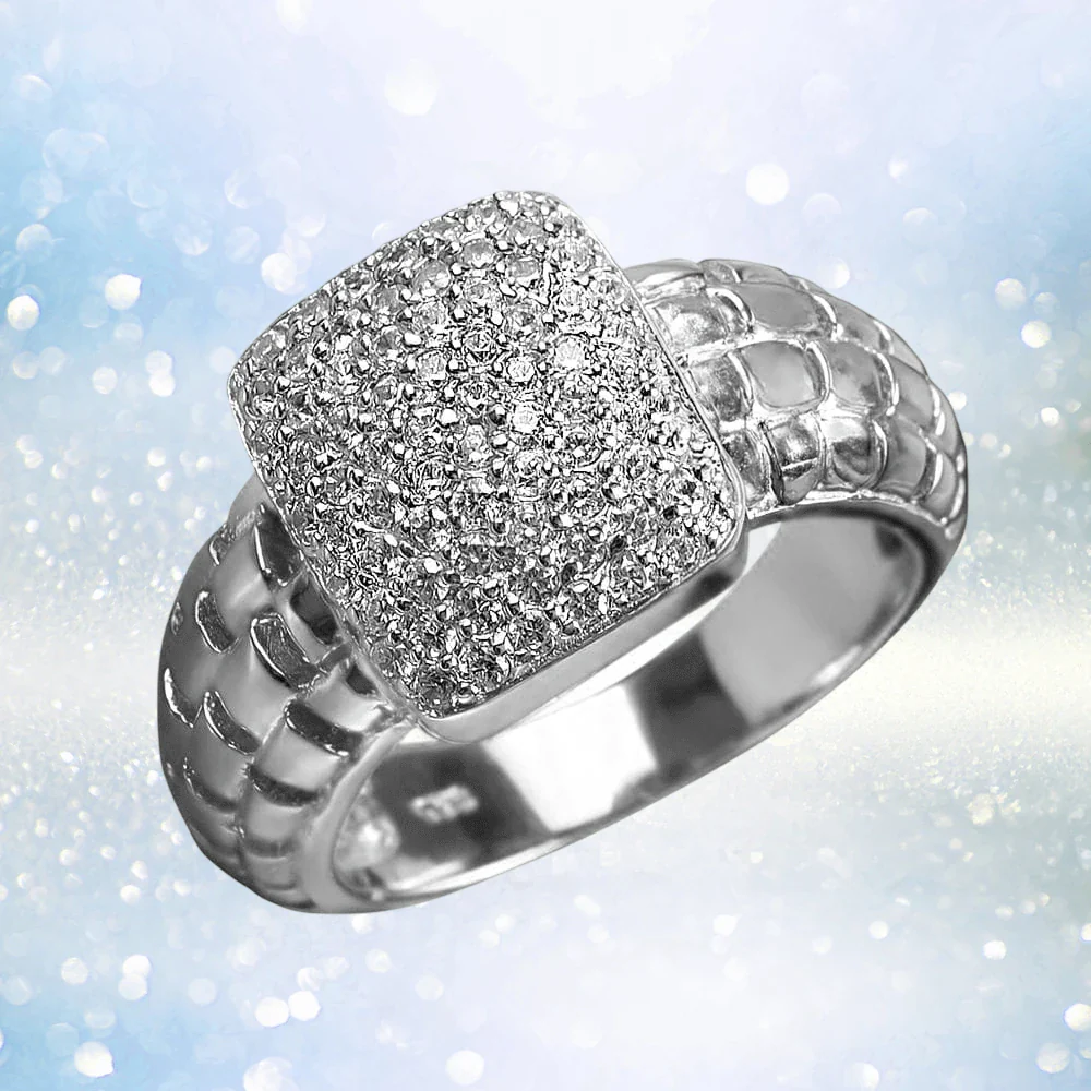 Star Spangled Rhodium Ring - Image 2