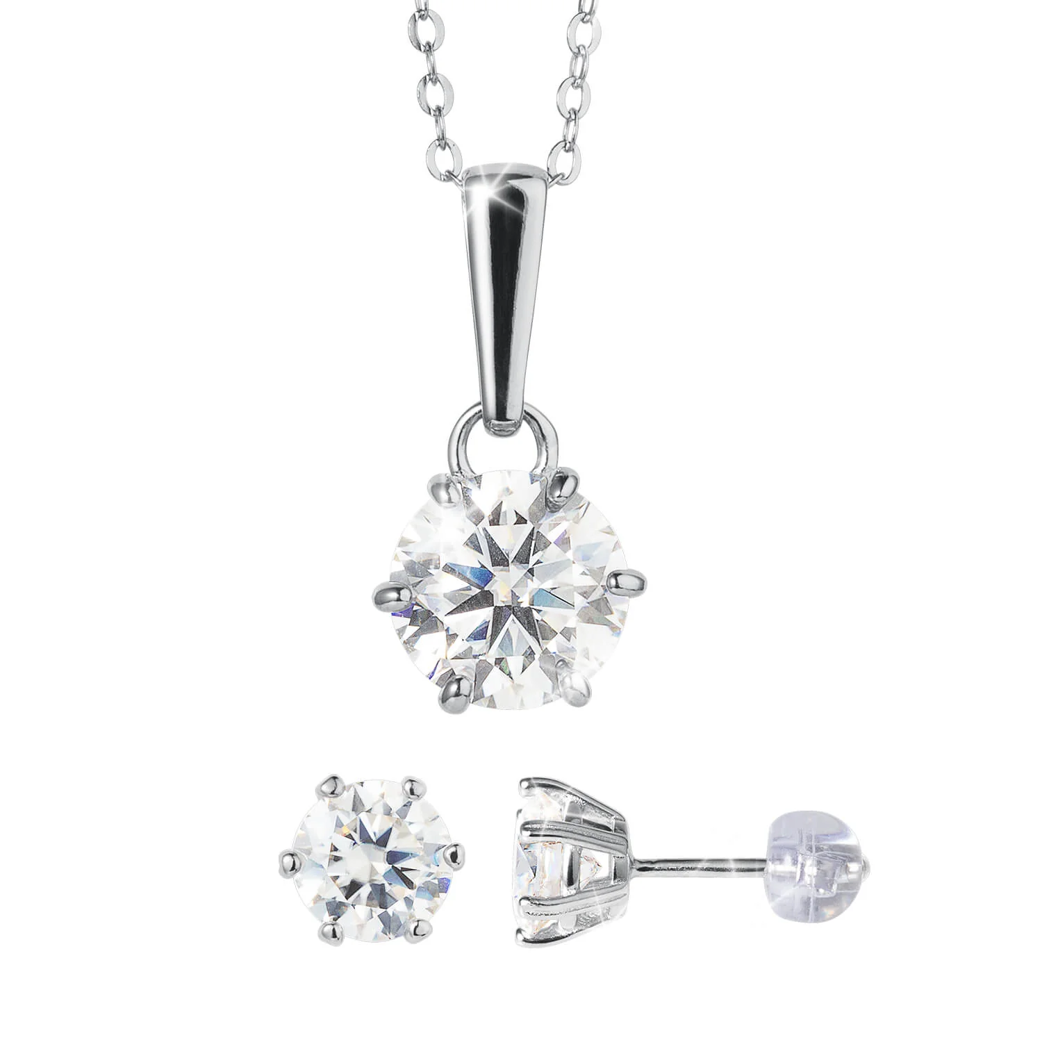 Stardust Moissanite Pendant & Earrings Collection