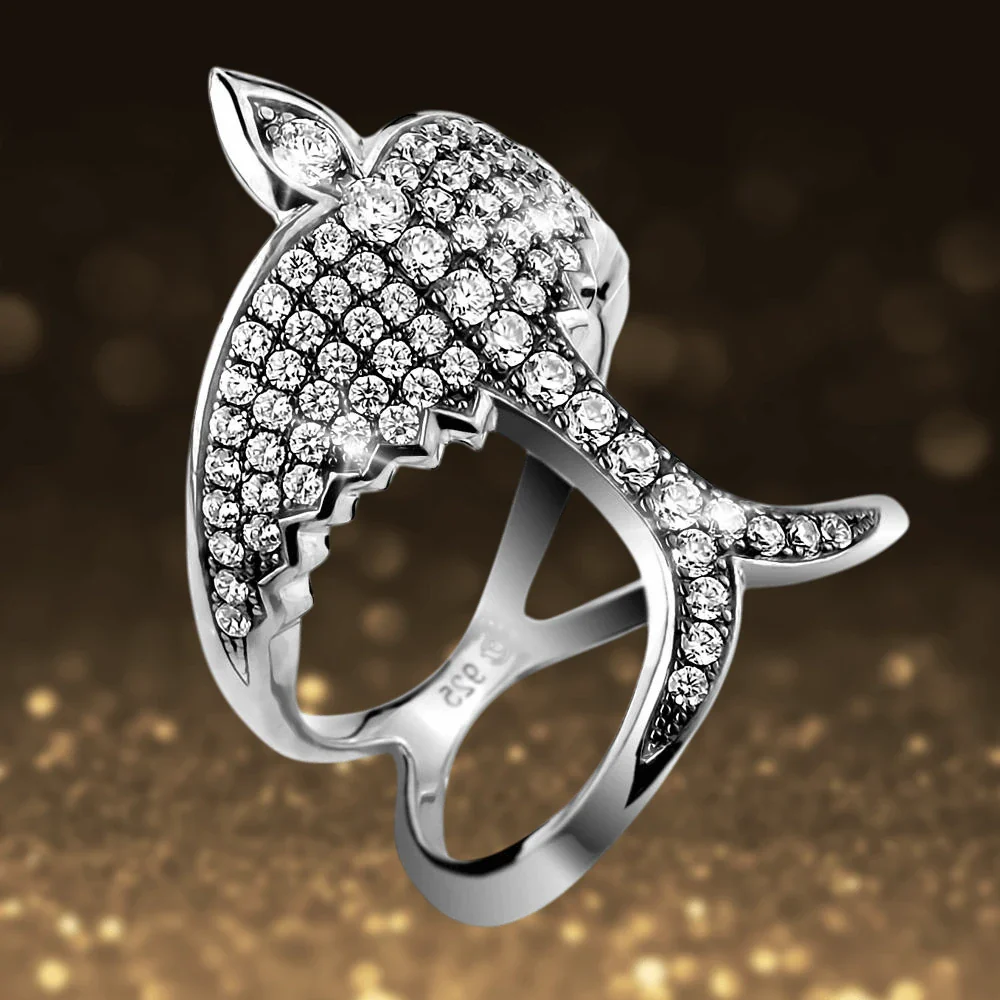 Swallows Return Rhodium Ring - Image 2