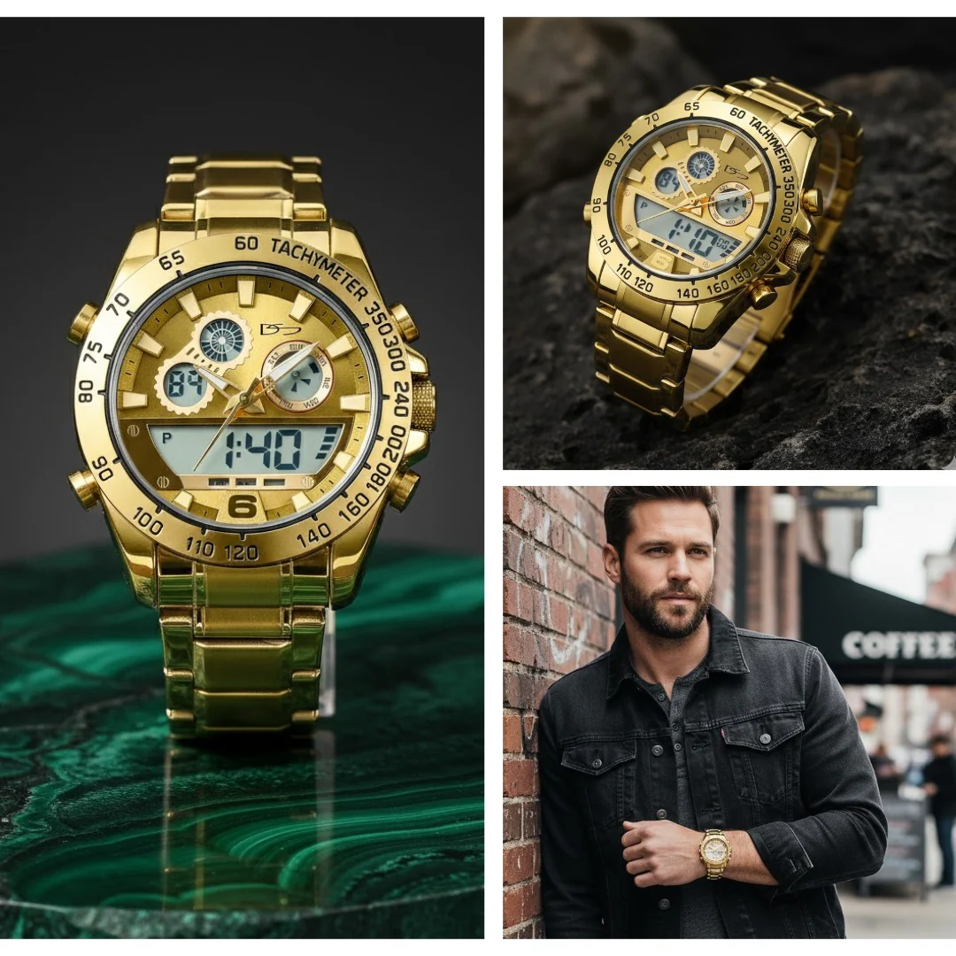Tech Titan Gold Men's Watch - Image 5