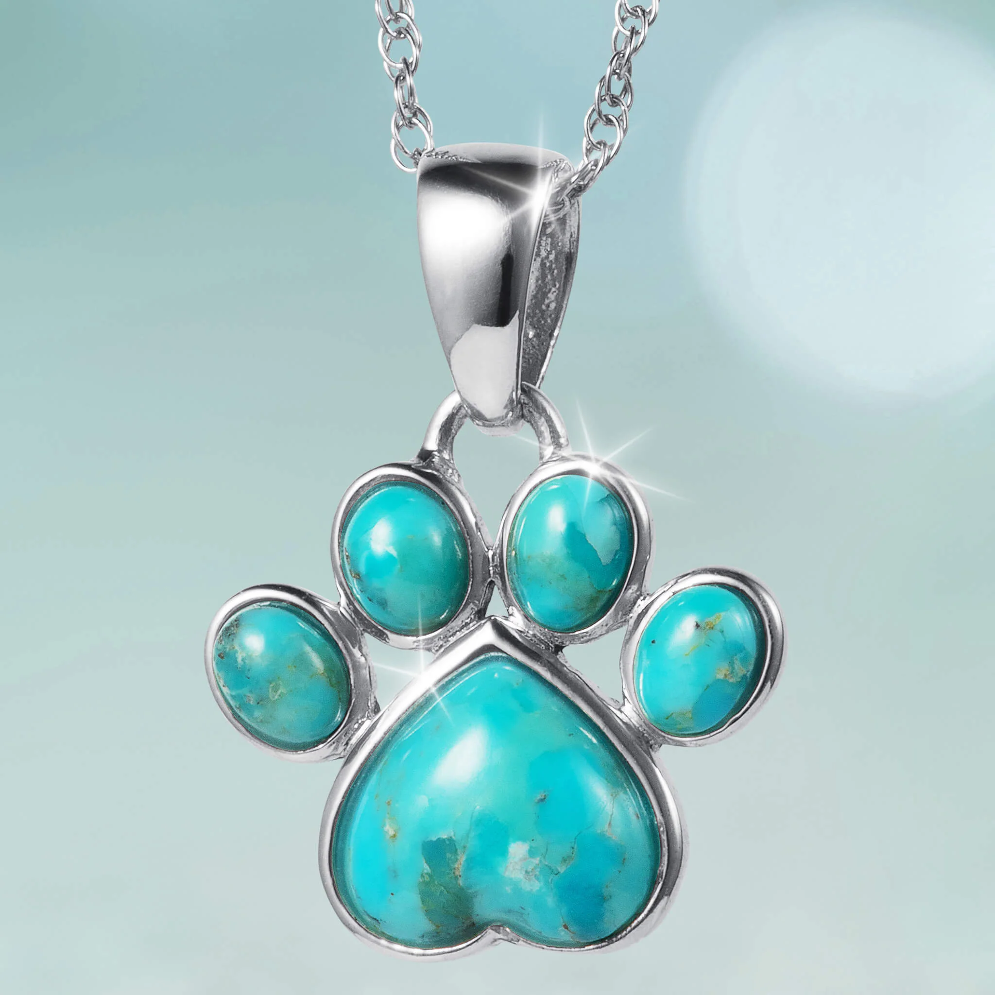 Turquoise Paws Pendant - Image 2