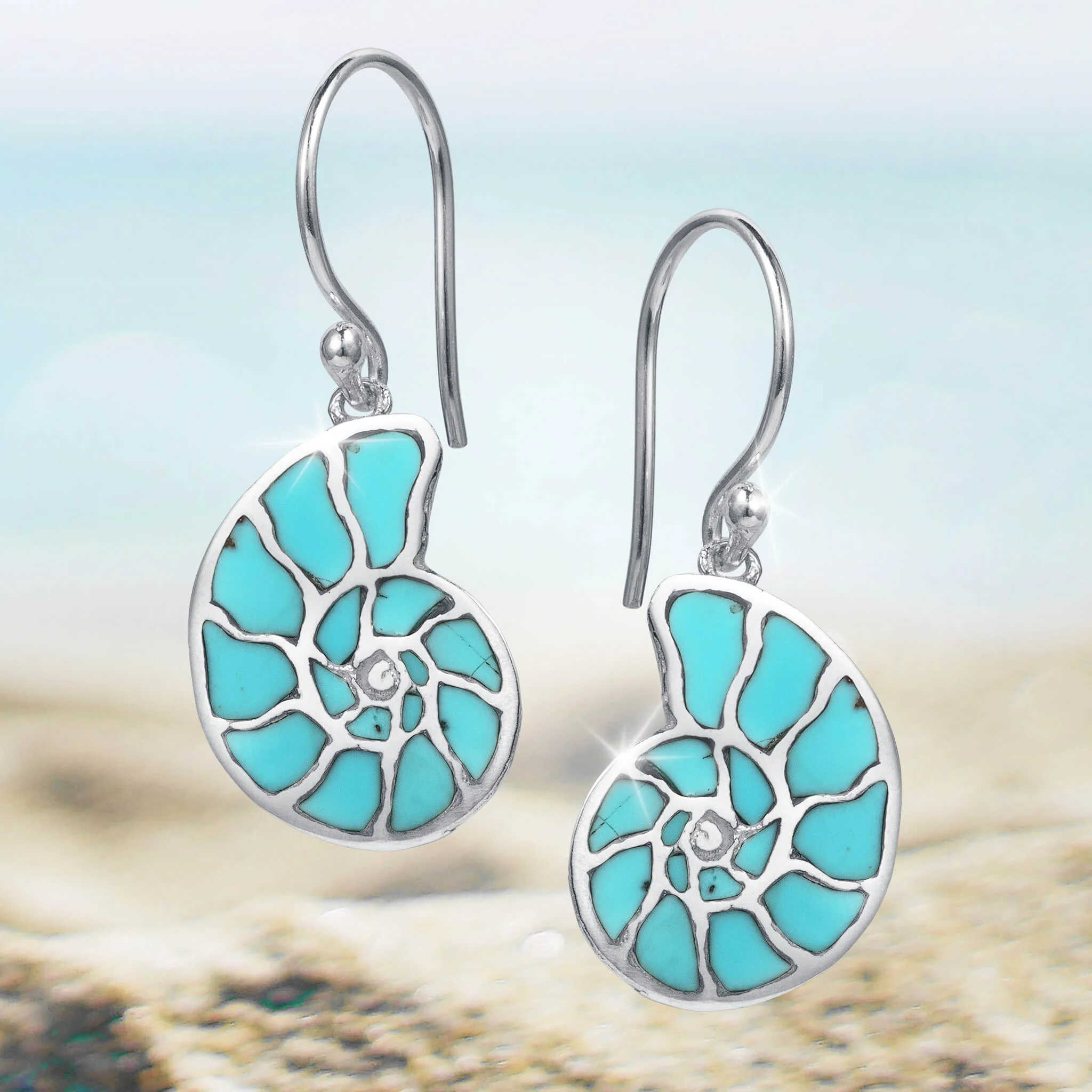 Turquoise Seascape Earrings - Image 2