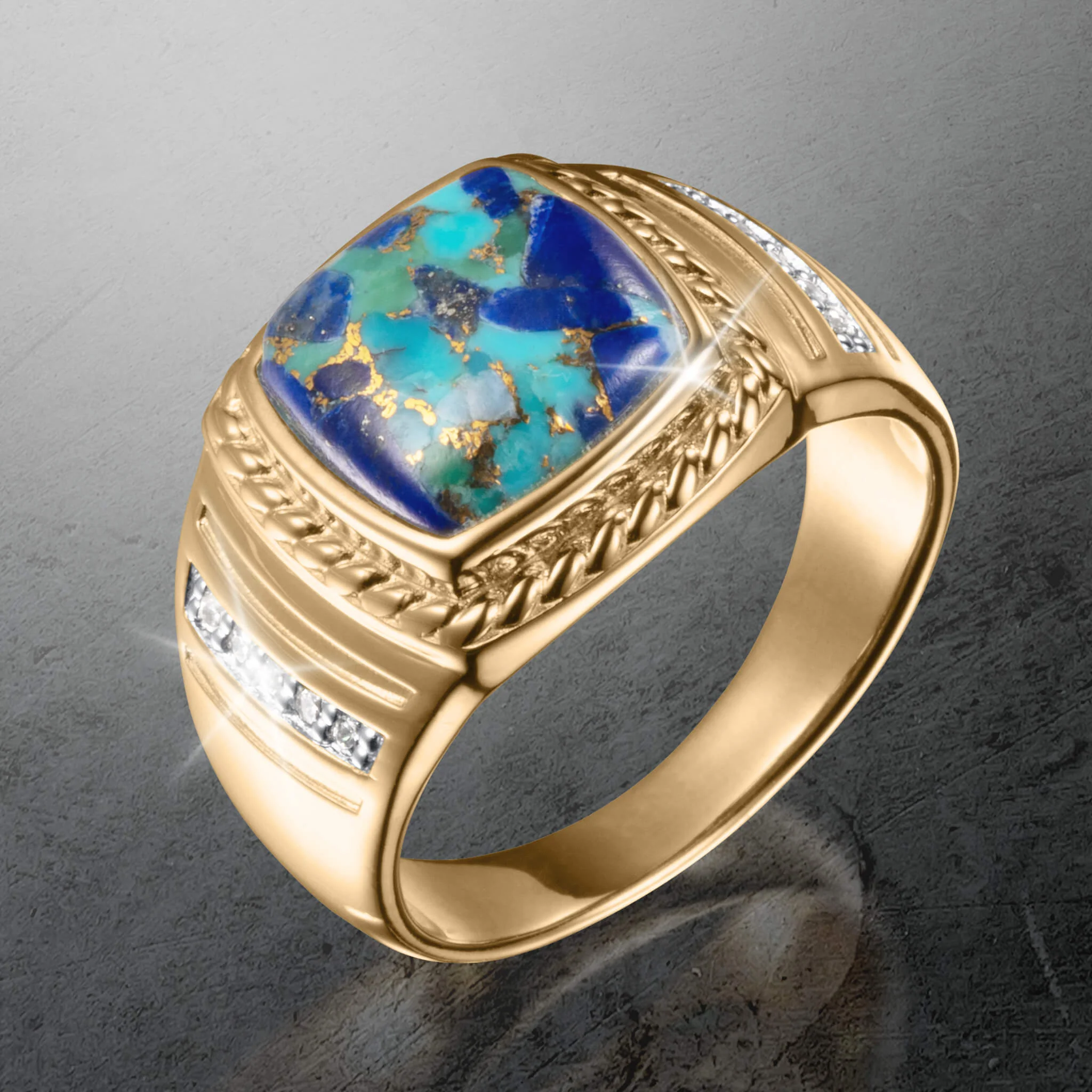 Turquoise Tide Men's Ring - Image 2