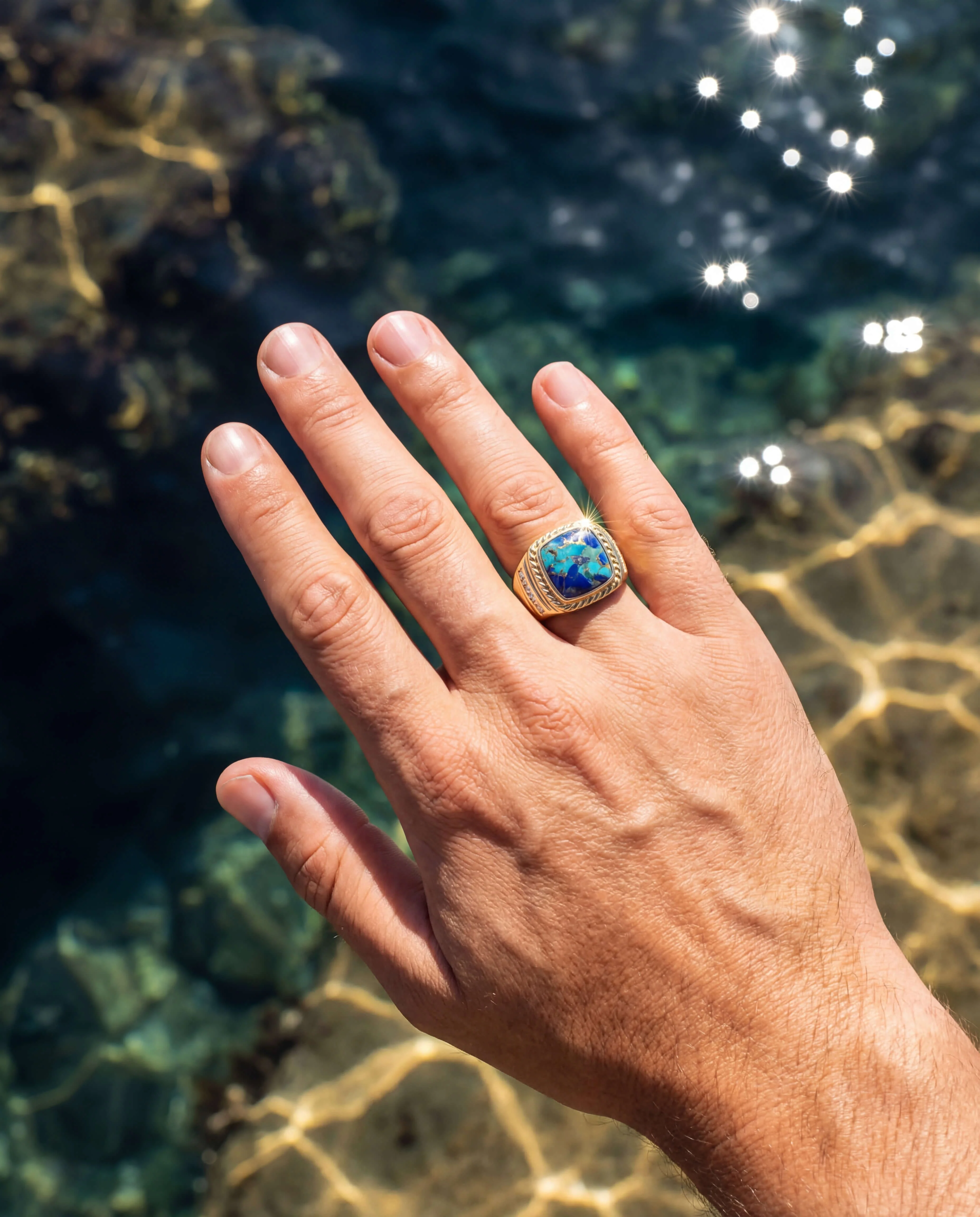 Turquoise Tide Men's Ring - Image 3