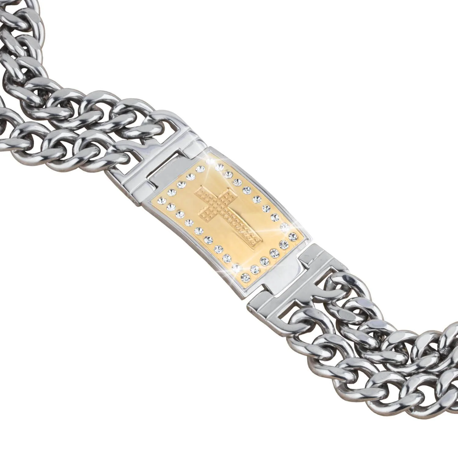 Two-Tone Cross Bracelet
