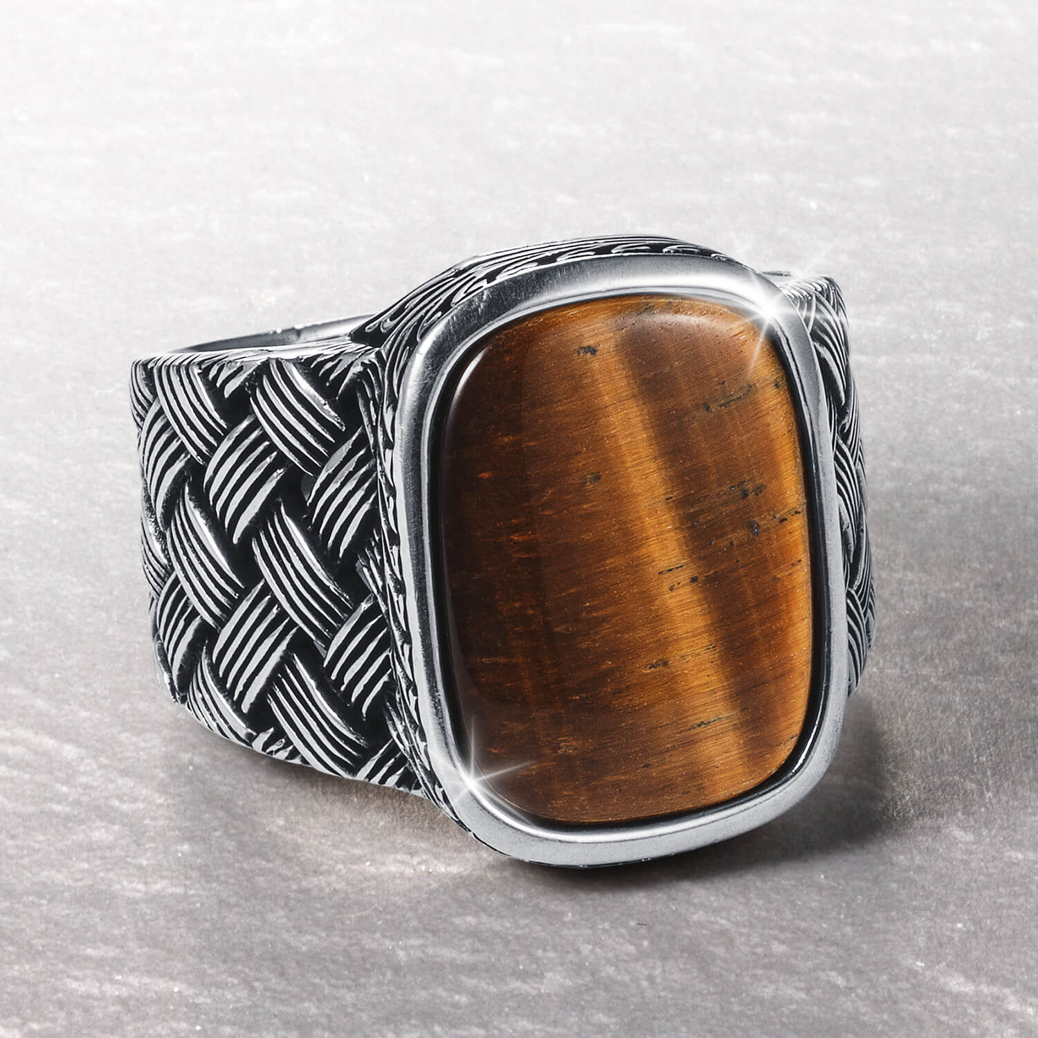 Warrior Tiger's Eye Men's Ring - Image 2