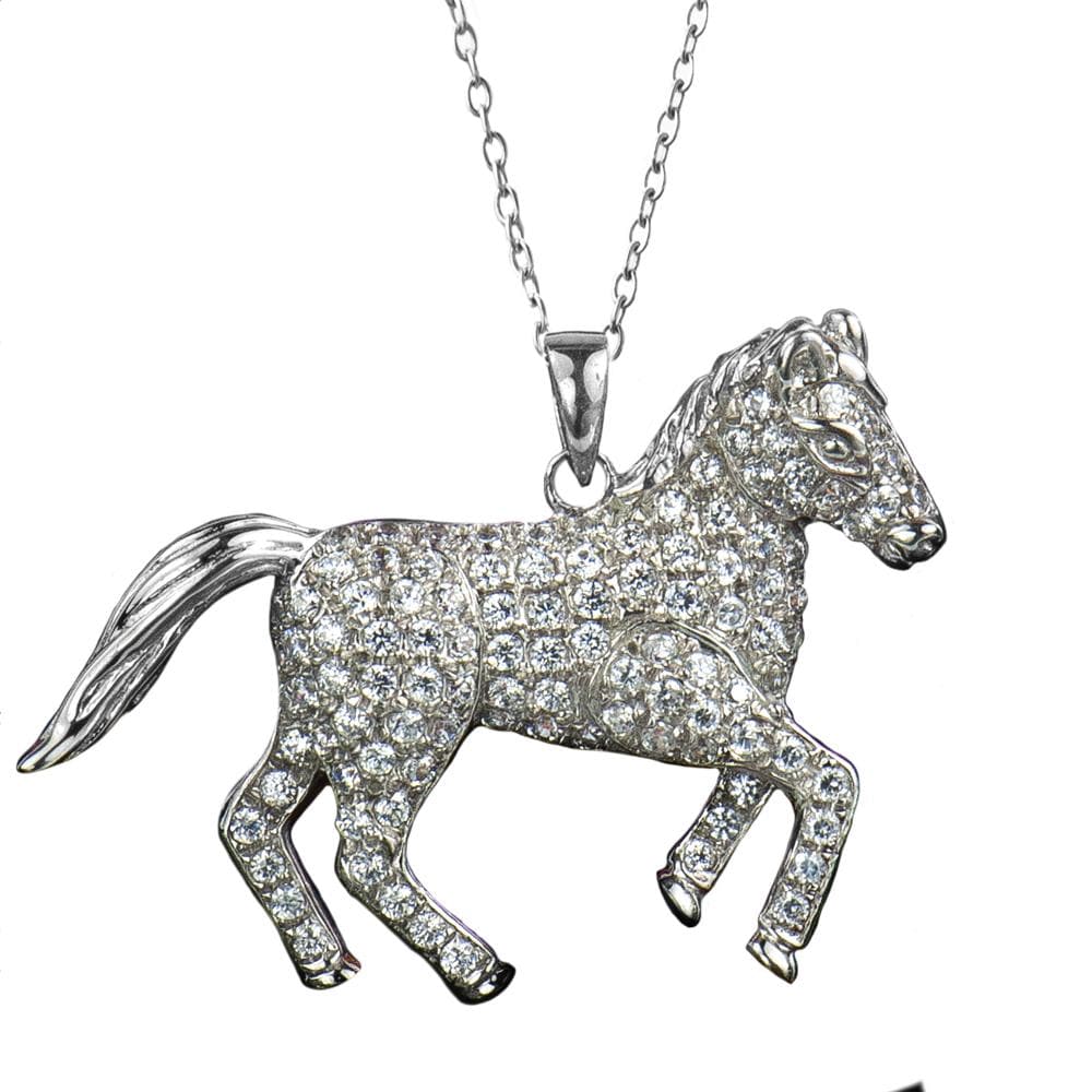 Wild Pony Rhodium Pendant